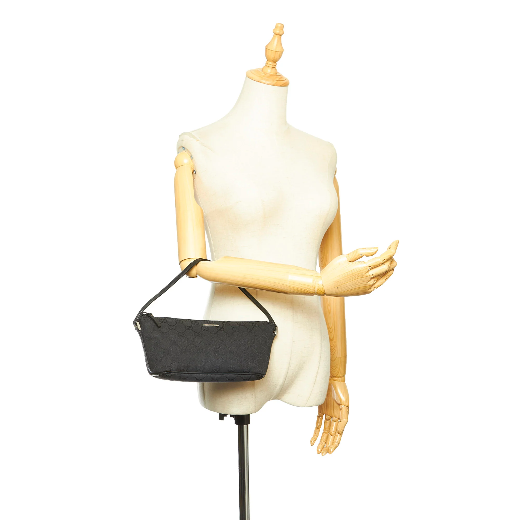 GG Canvas Boat Baguette Black - Image 9