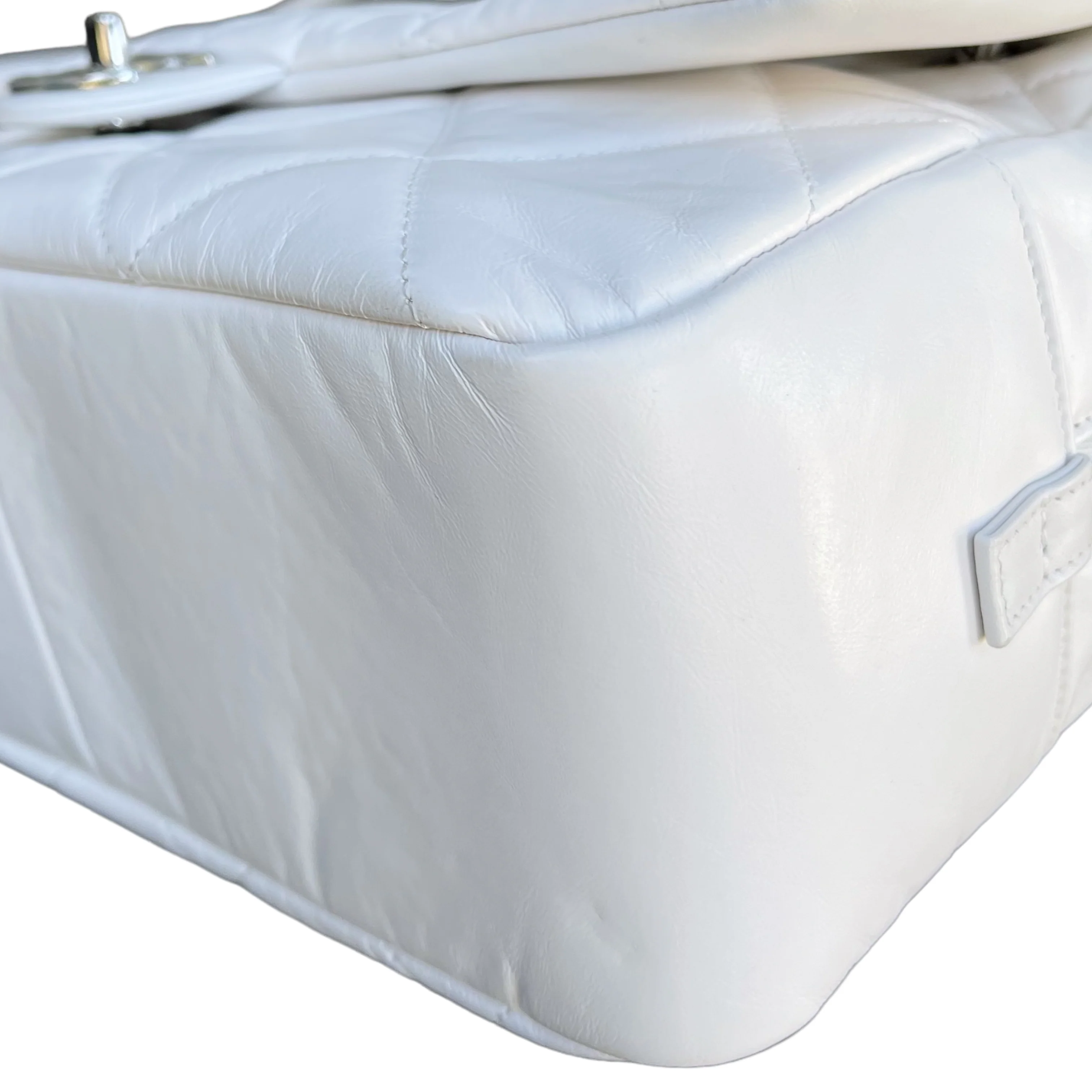 Aged Calfskin Quilted Express Bowling White SHW - Image 4