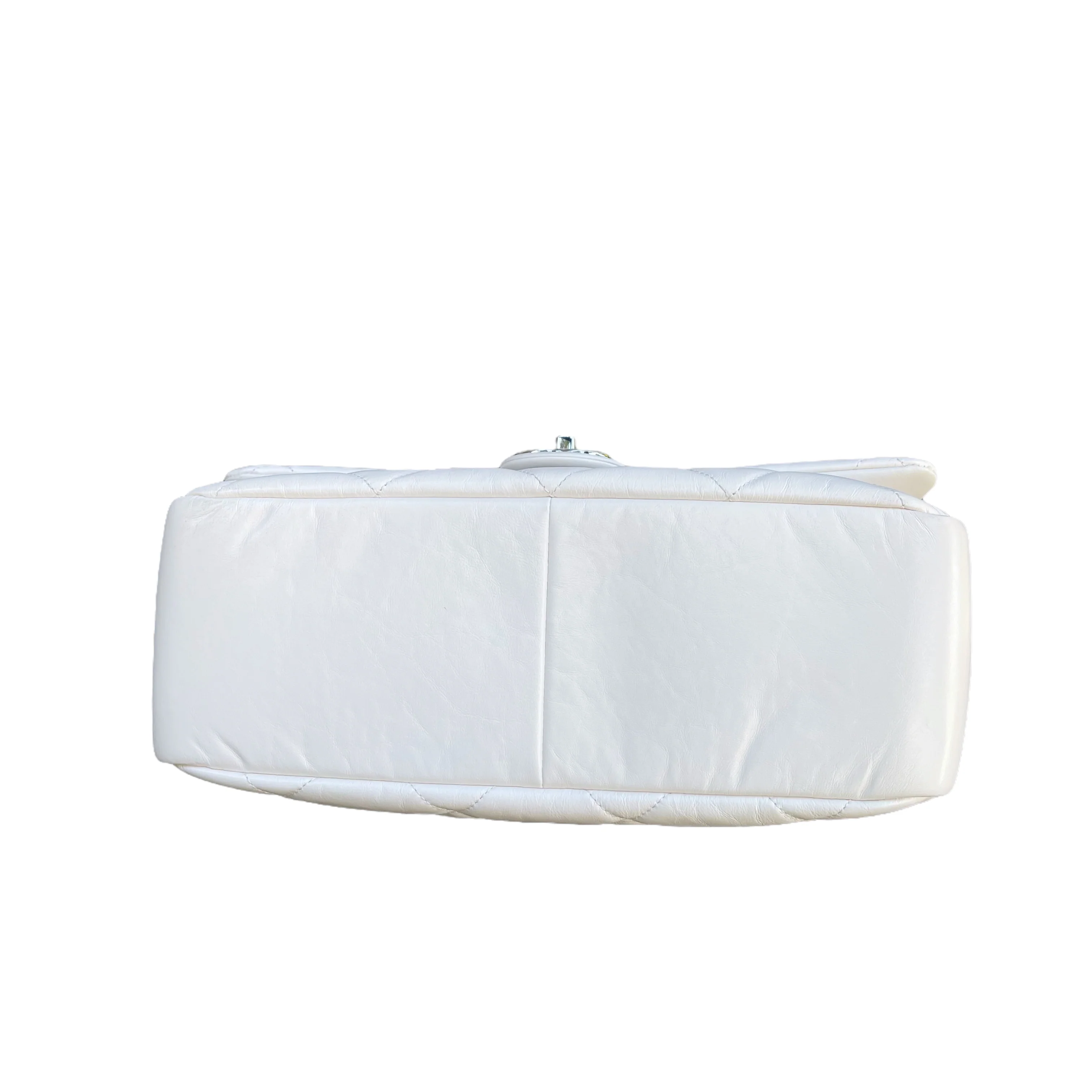 Aged Calfskin Quilted Express Bowling White SHW - Image 7