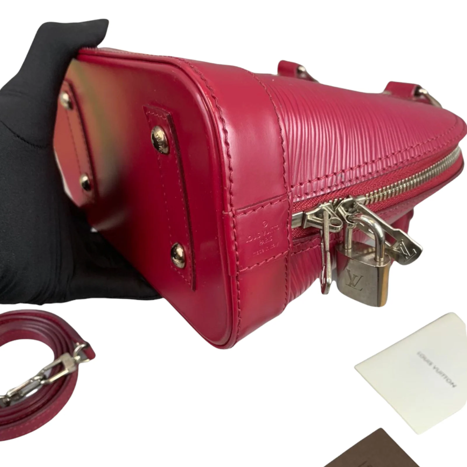 Alma BB Epi Leather Red SHW - Image 10