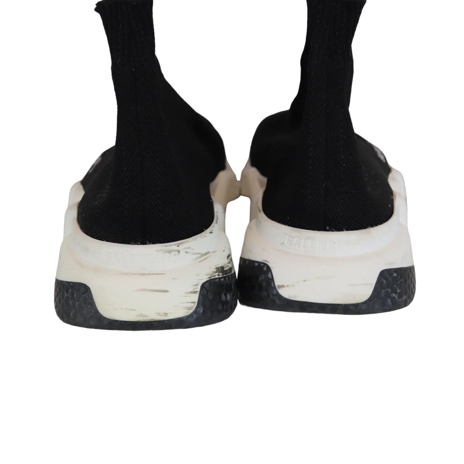 Knit Women Speed Sneakers 37 Black White - Image 3