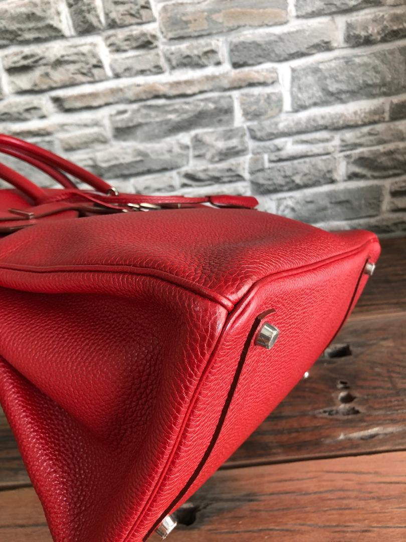 Birkin 35 Rouge Garance Togo K-Stamp with Palladium HDW - Image 9