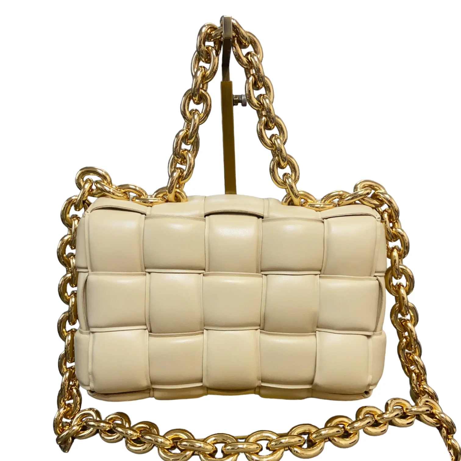 Padded Chain Cassette Calfskin Beige GHW - Image 2
