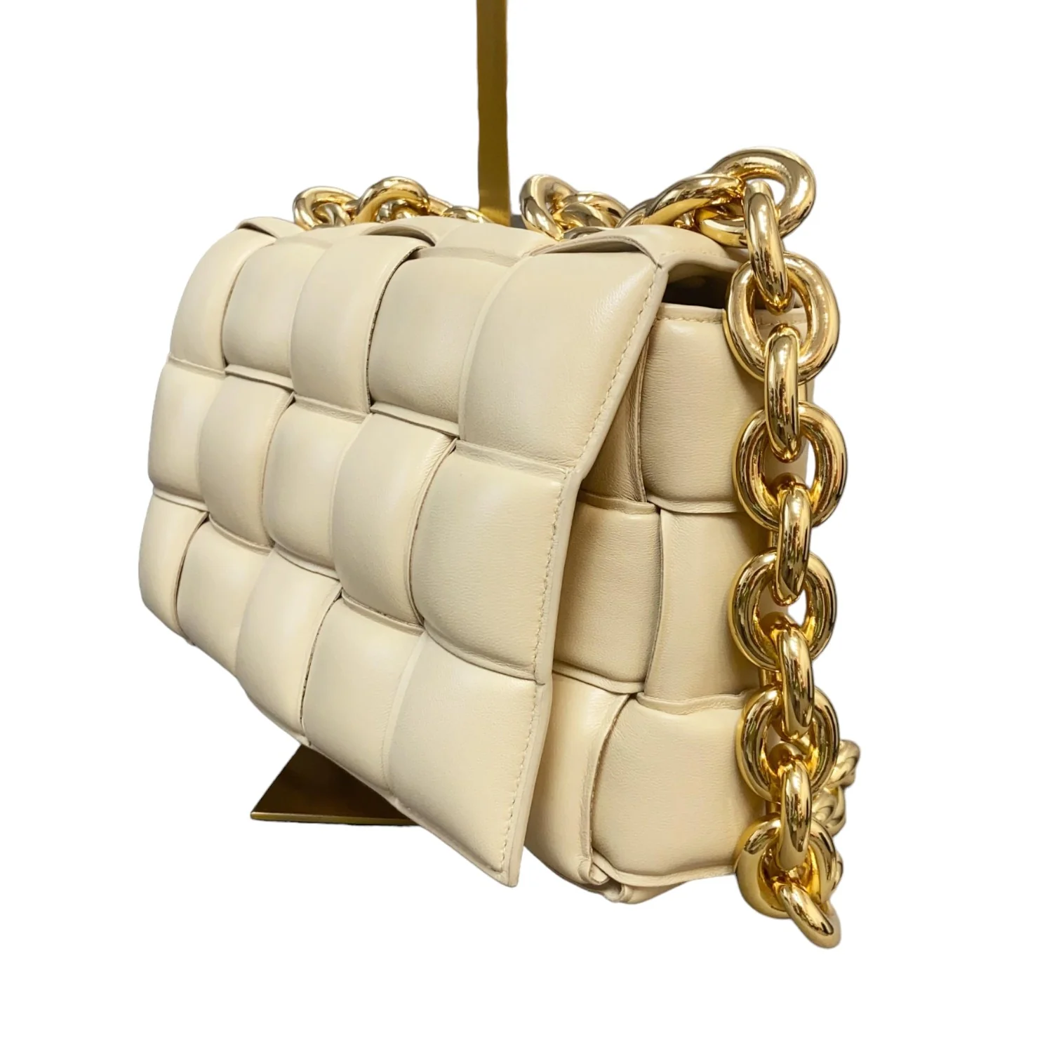 Padded Chain Cassette Calfskin Beige GHW - Image 4