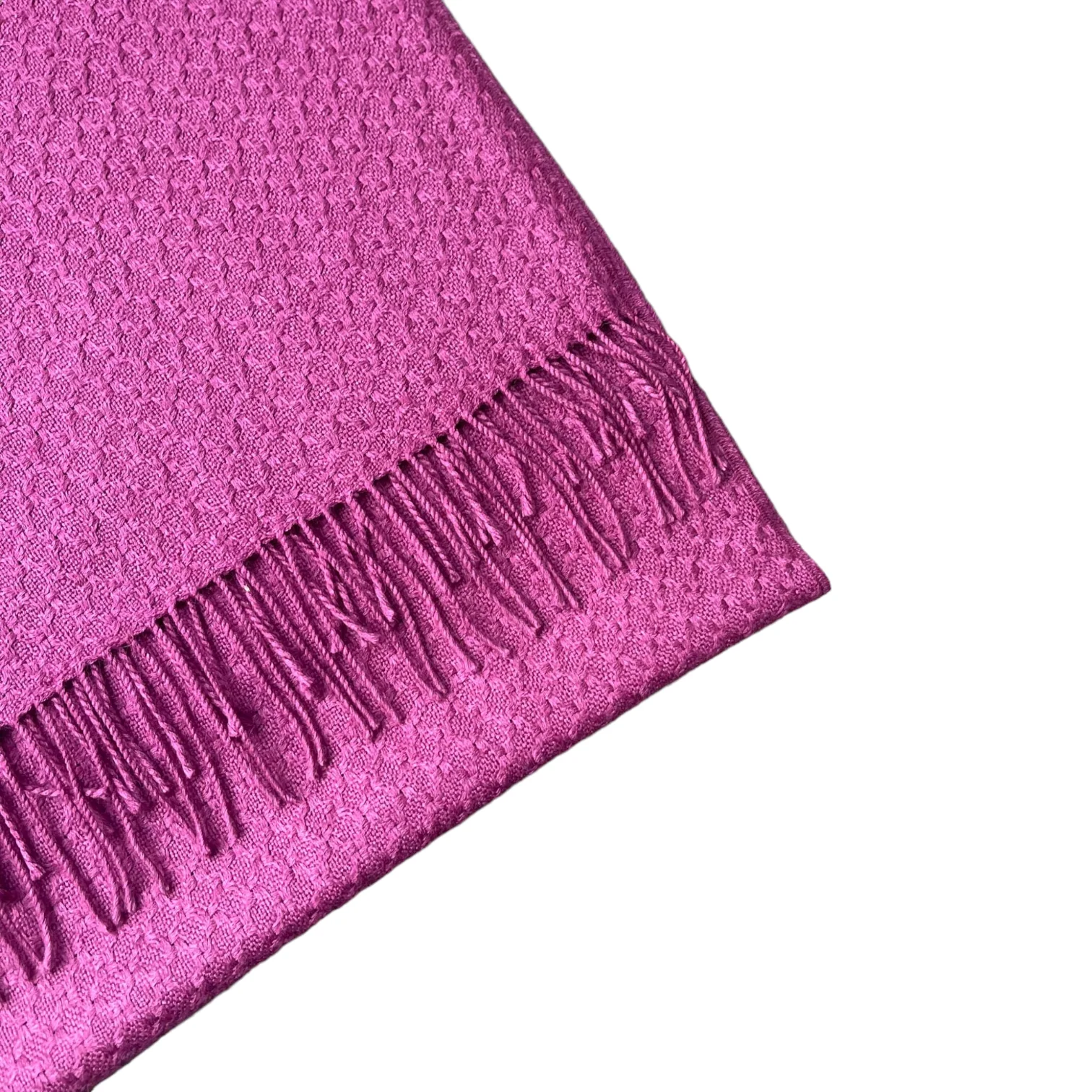 Silk Scarf Cashmere Solid Signature Pattern Purple - Image 2