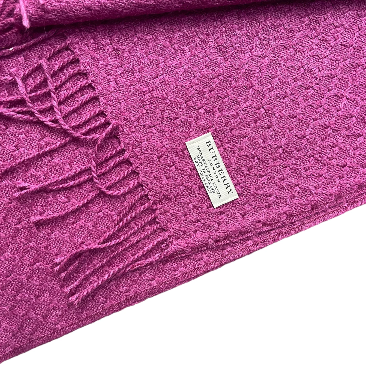 Silk Scarf Cashmere Solid Signature Pattern Purple - Image 4