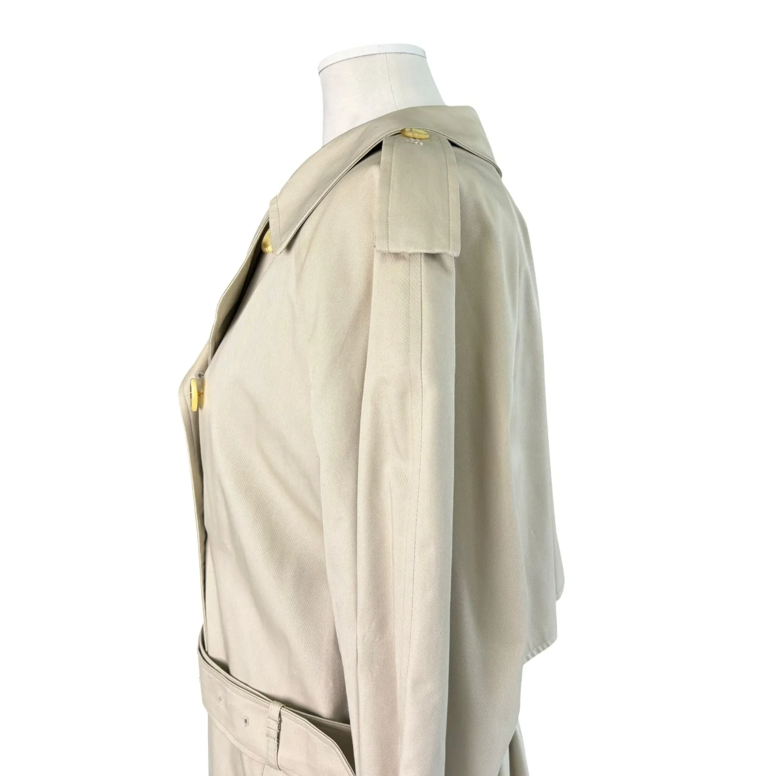 Trench Coat Cotton Polyester Beige Size Medium - Image 10