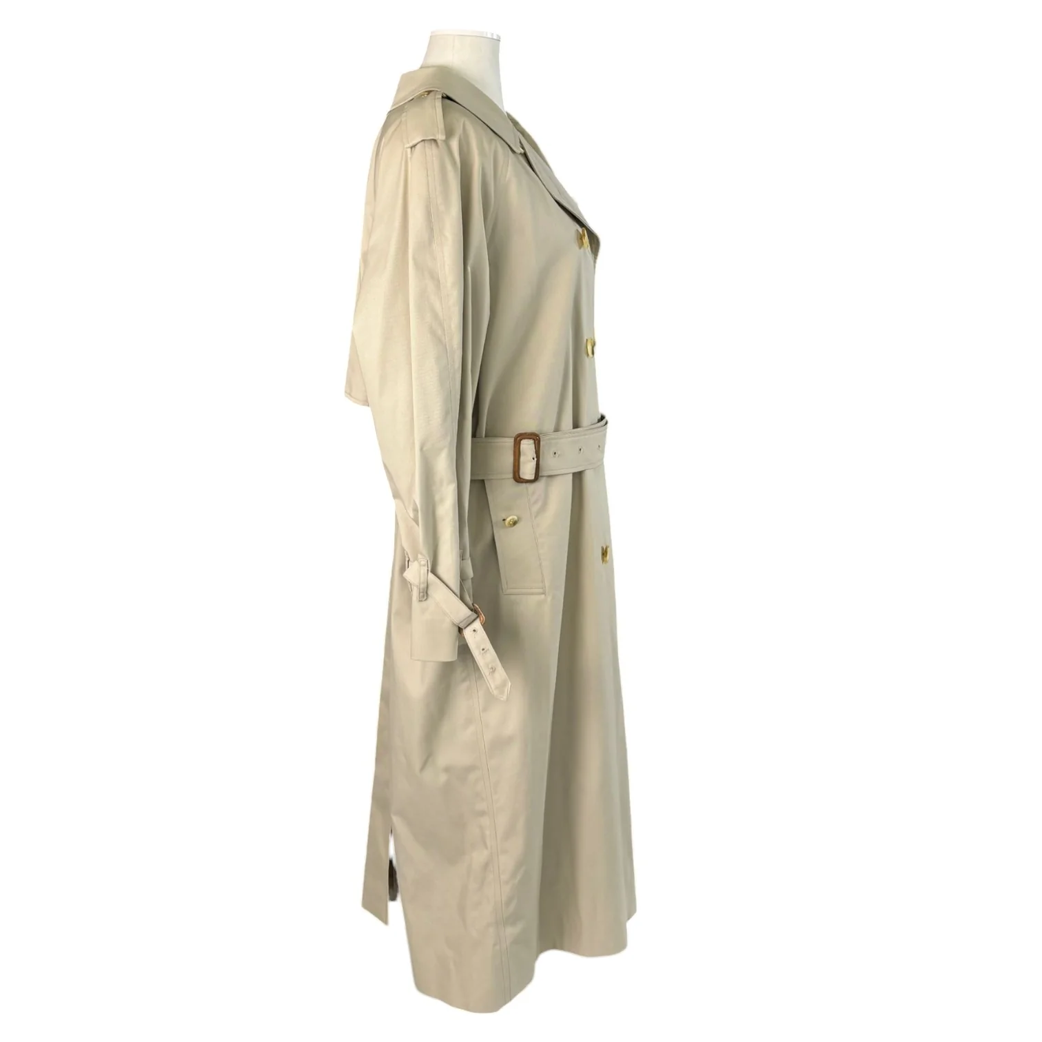 Trench Coat Cotton Polyester Beige Size Medium - Image 3