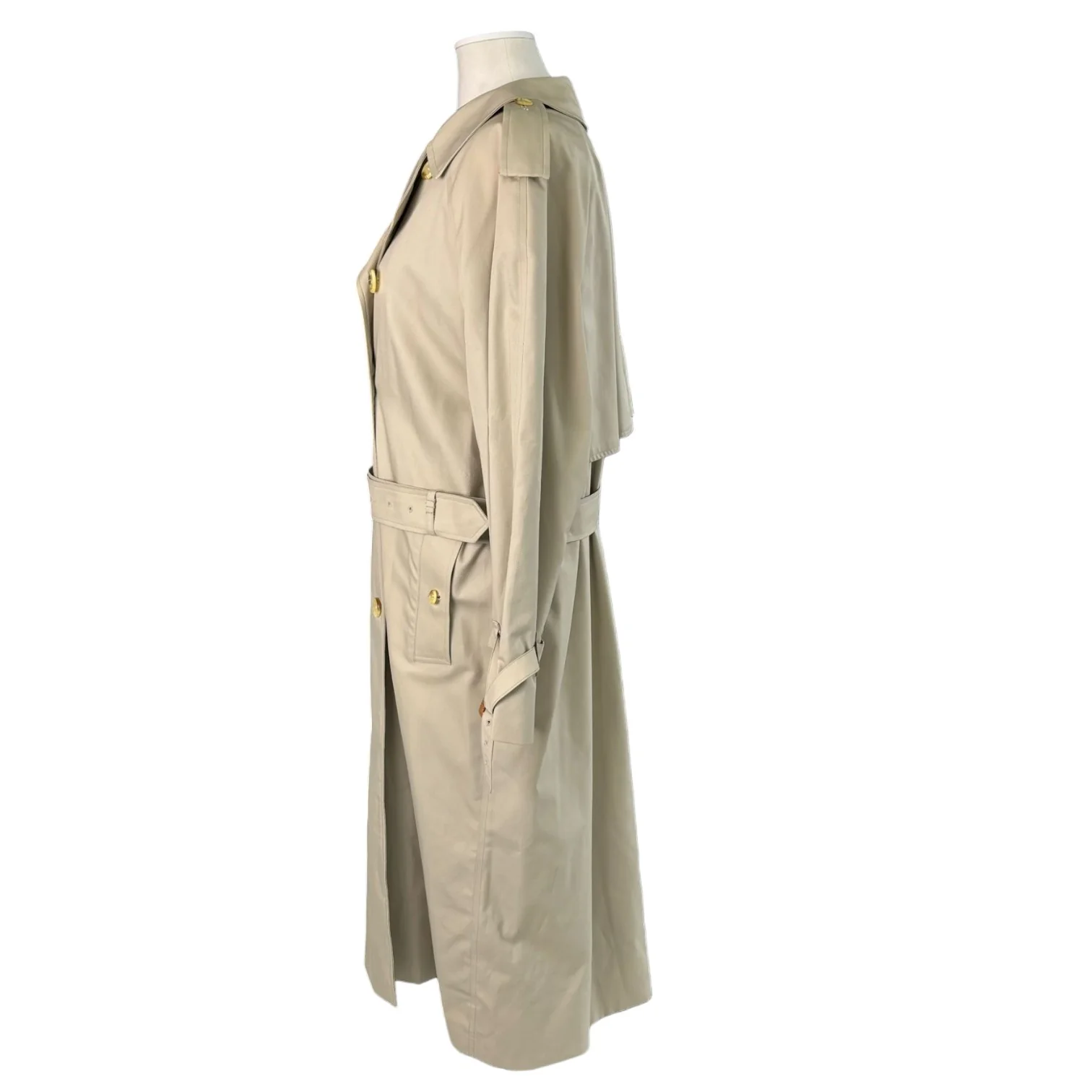 Trench Coat Cotton Polyester Beige Size Medium - Image 4