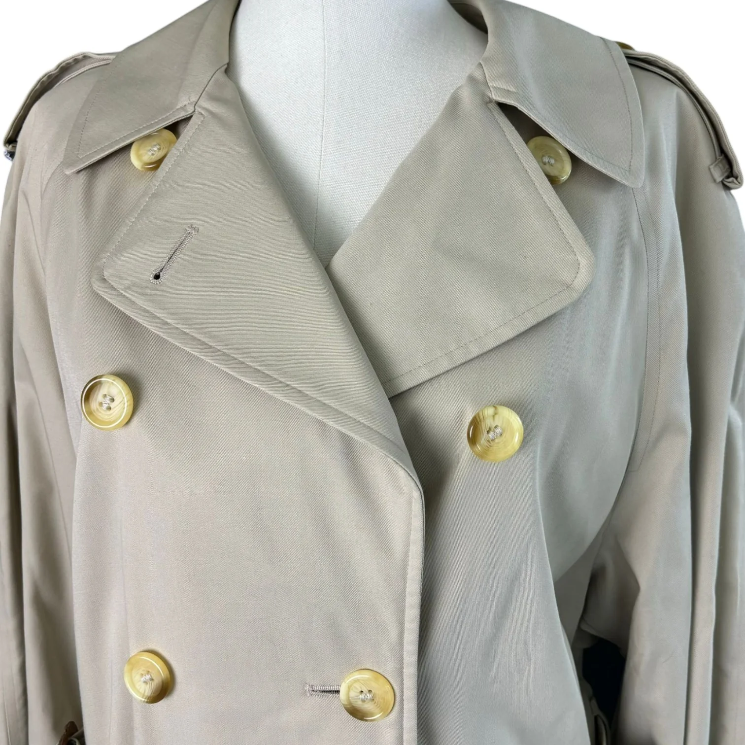 Trench Coat Cotton Polyester Beige Size Medium - Image 5