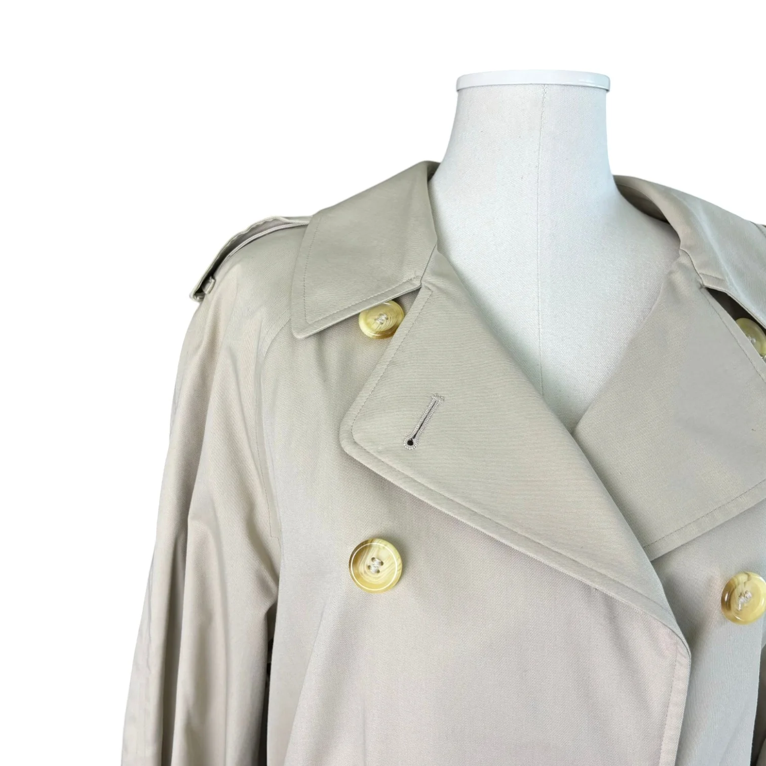 Trench Coat Cotton Polyester Beige Size Medium - Image 6