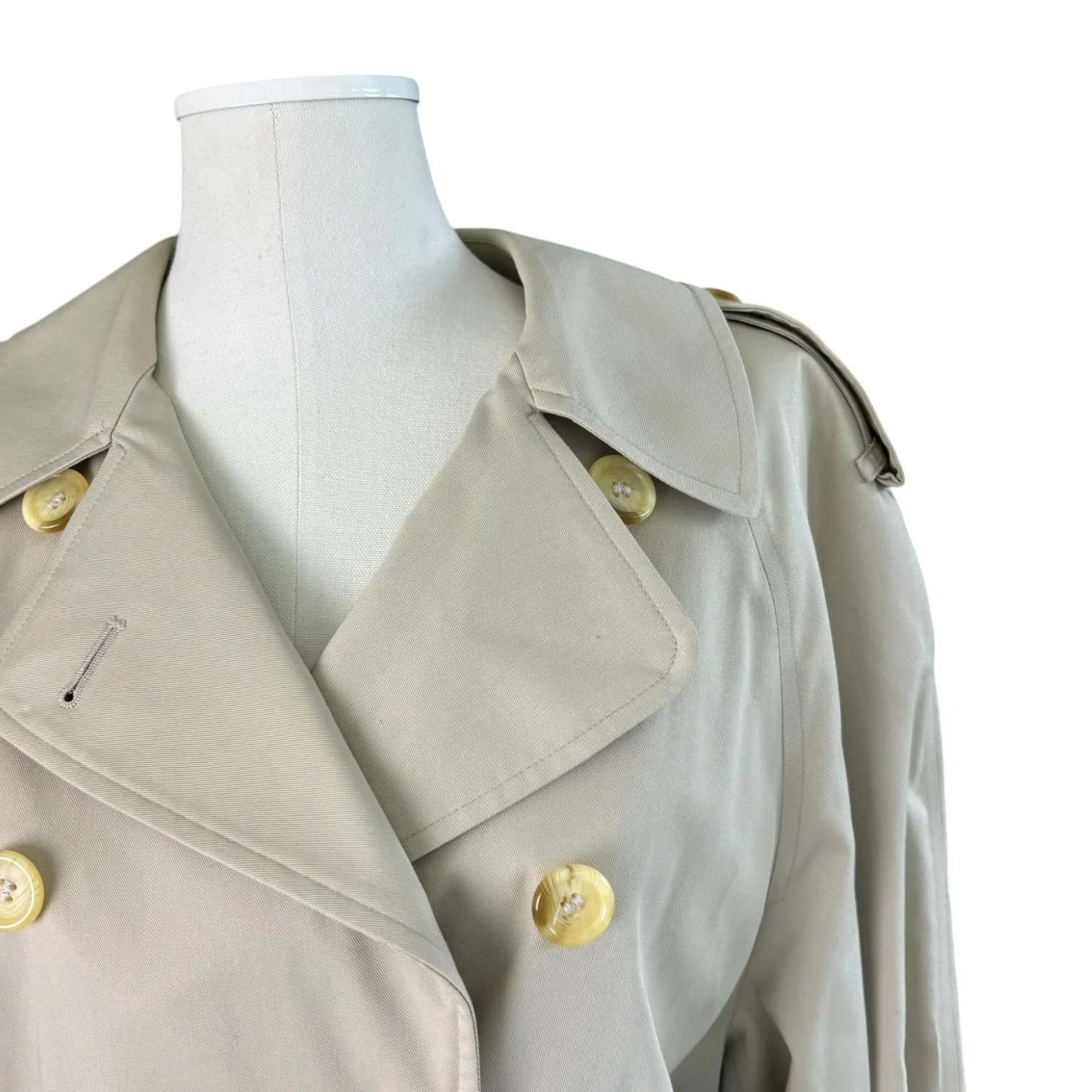 Trench Coat Cotton Polyester Beige Size Medium - Image 7