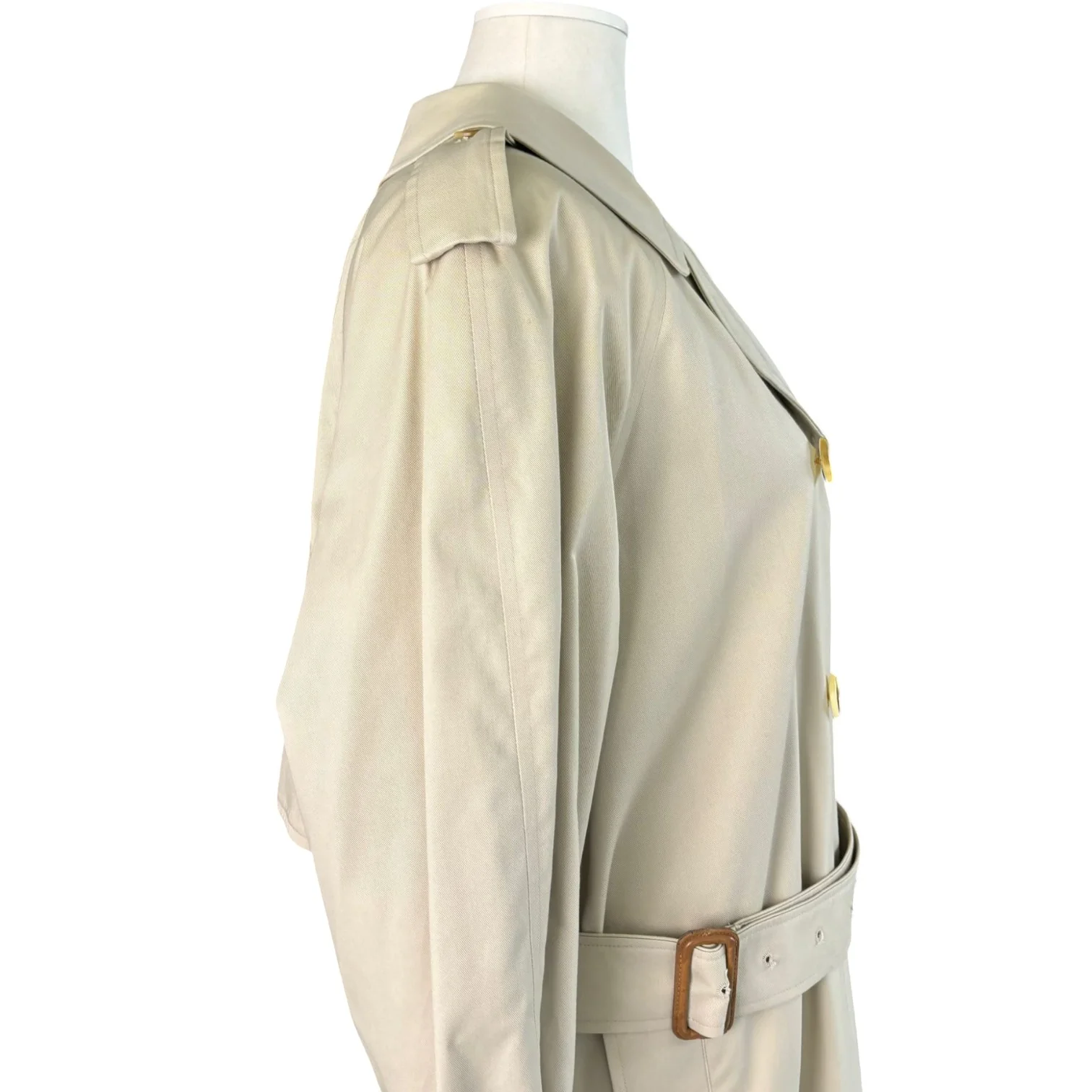 Trench Coat Cotton Polyester Beige Size Medium - Image 9