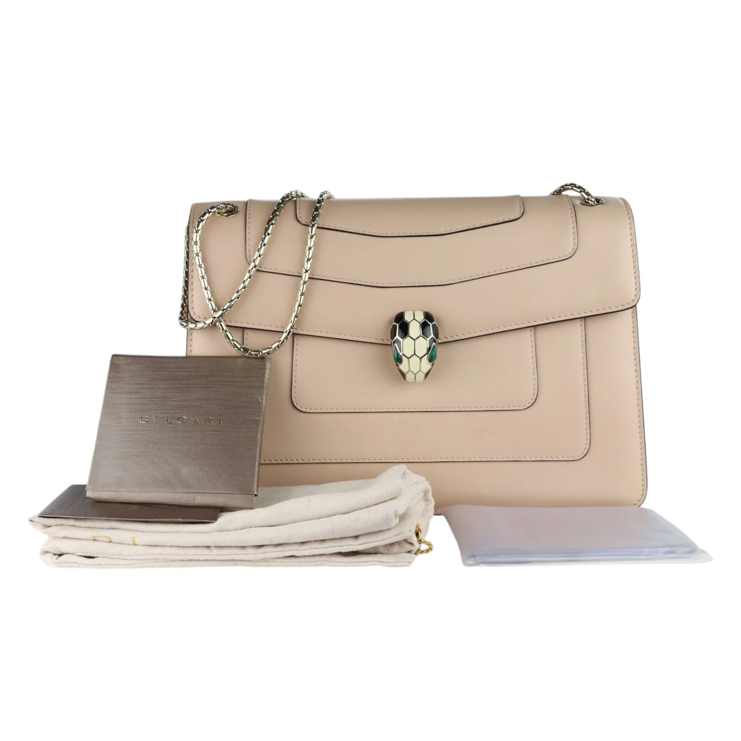 Serpenti Forever Crossbody Calfskin White Agate GHW - Image 2