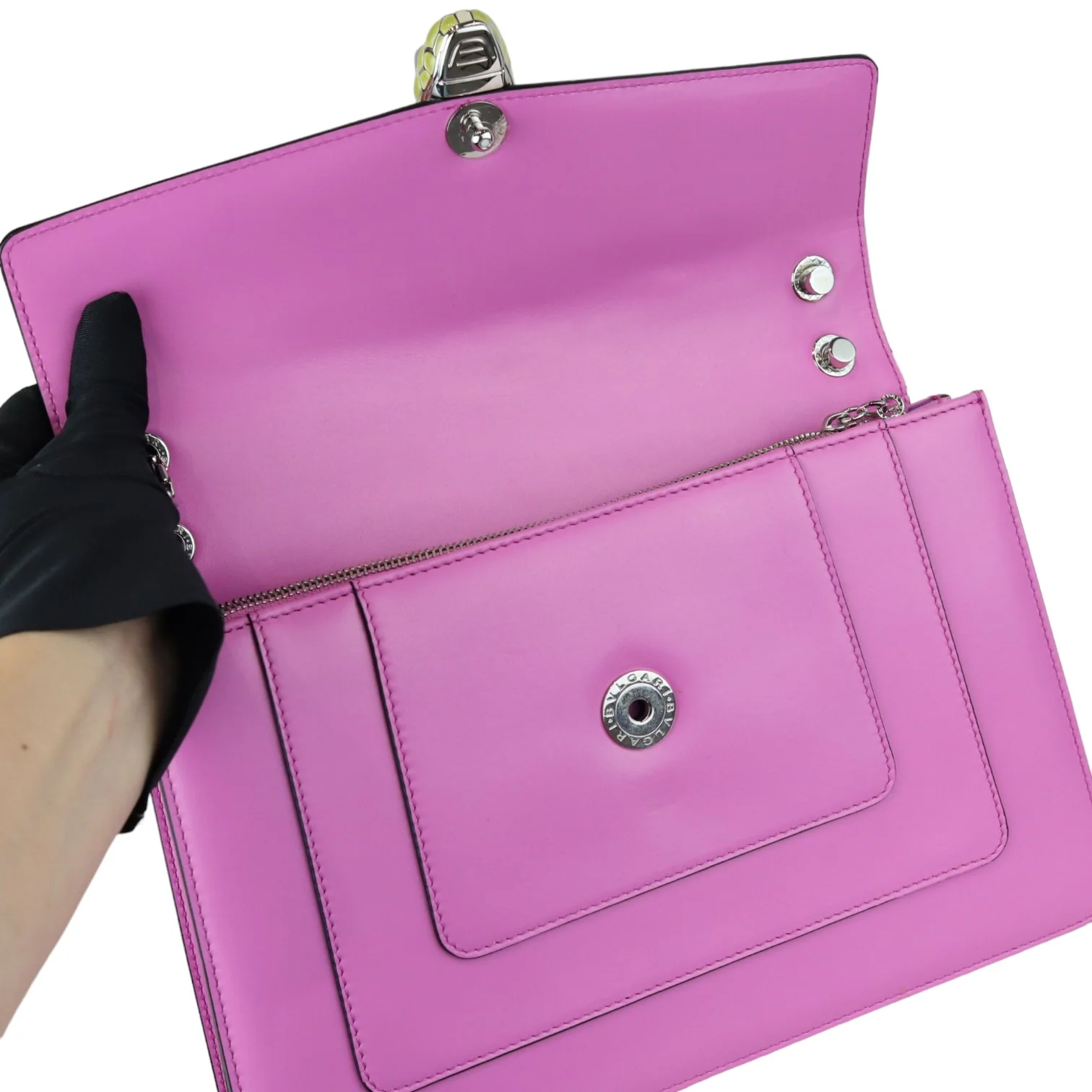 Serpenti Forever Shoulder Calfskin Pink SHW - Image 20