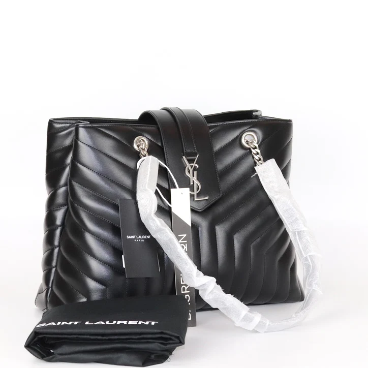 Calfskin Y Quilted Monogram Large Loulou Shopper - Image 3