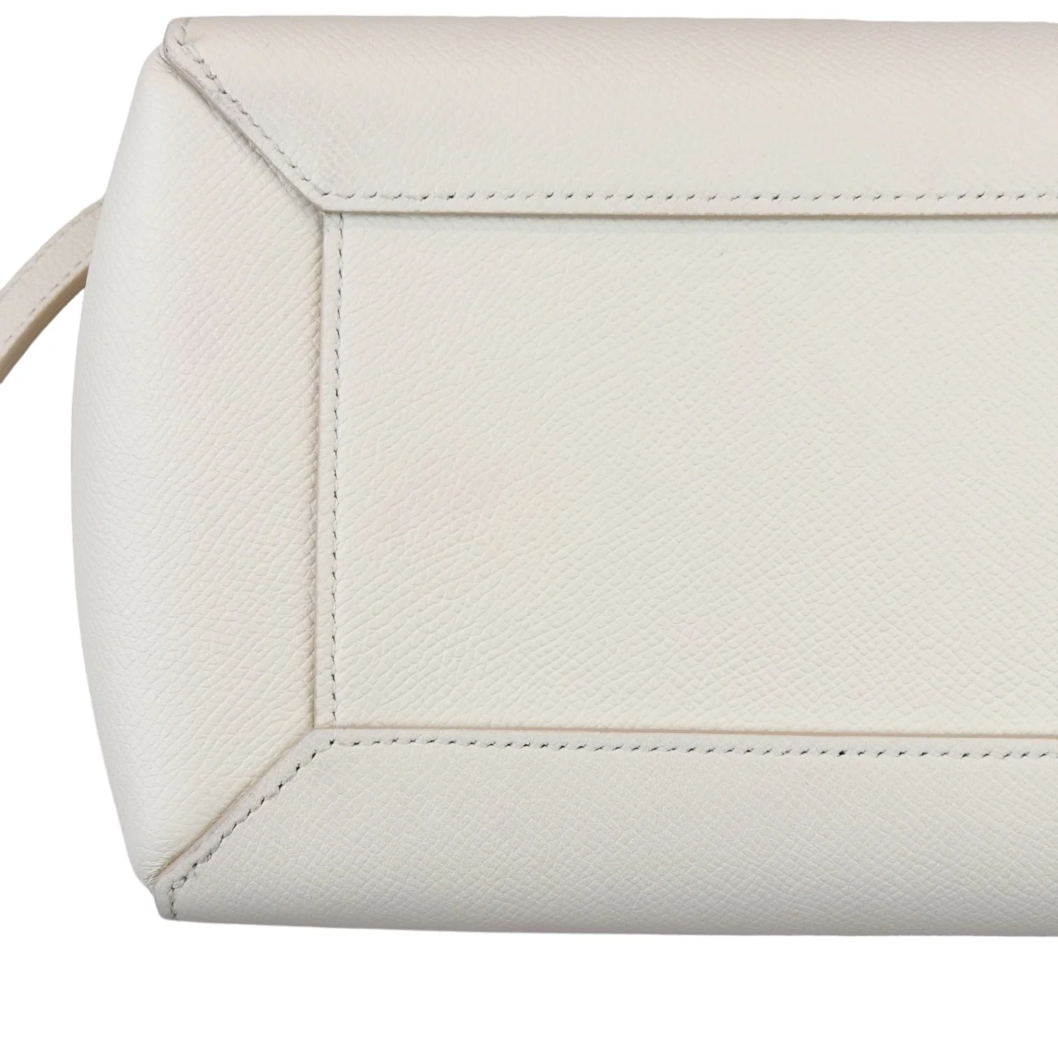 Belt Bag Mini Grained Calfskin White GHW - Image 10
