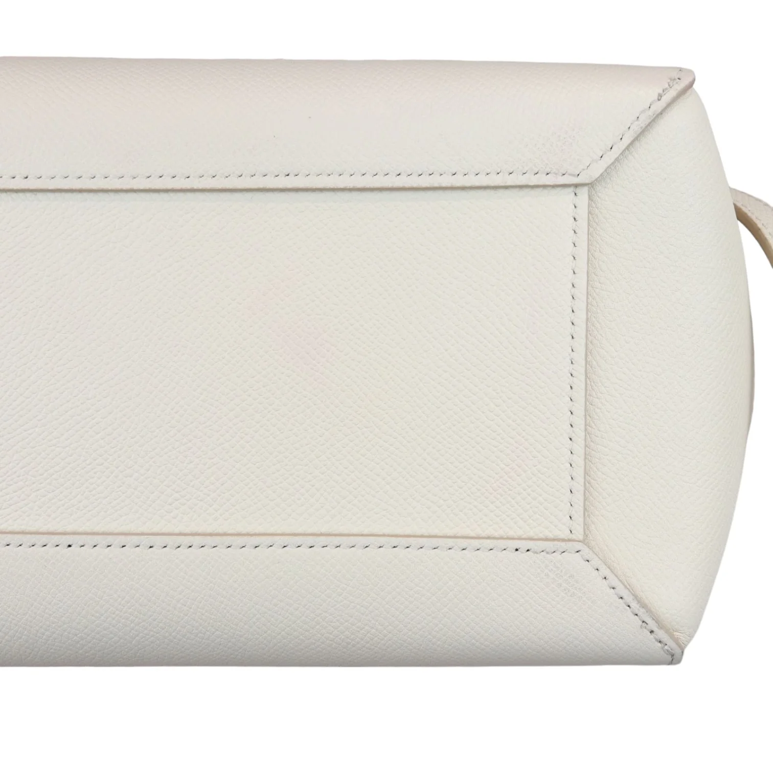 Belt Bag Mini Grained Calfskin White GHW - Image 13