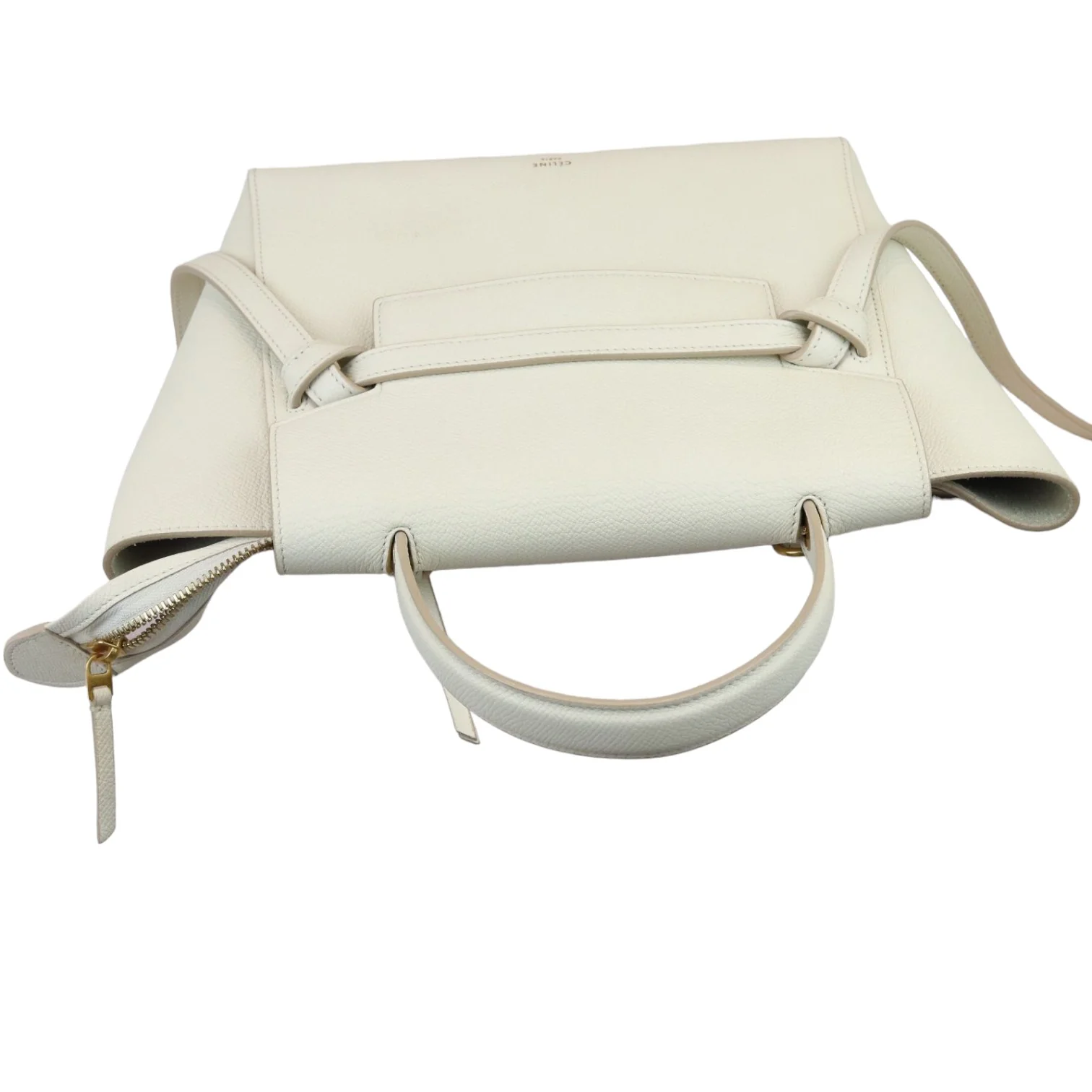Belt Bag Mini Grained Calfskin White GHW - Image 14