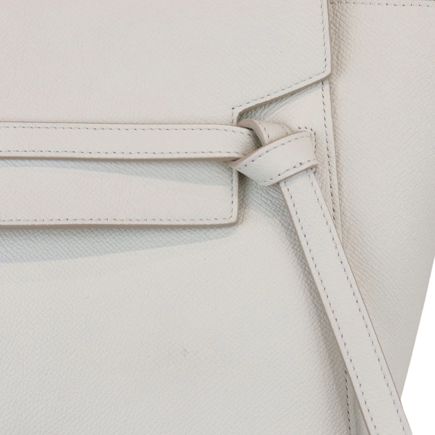 Belt Bag Mini Grained Calfskin White GHW - Image 21