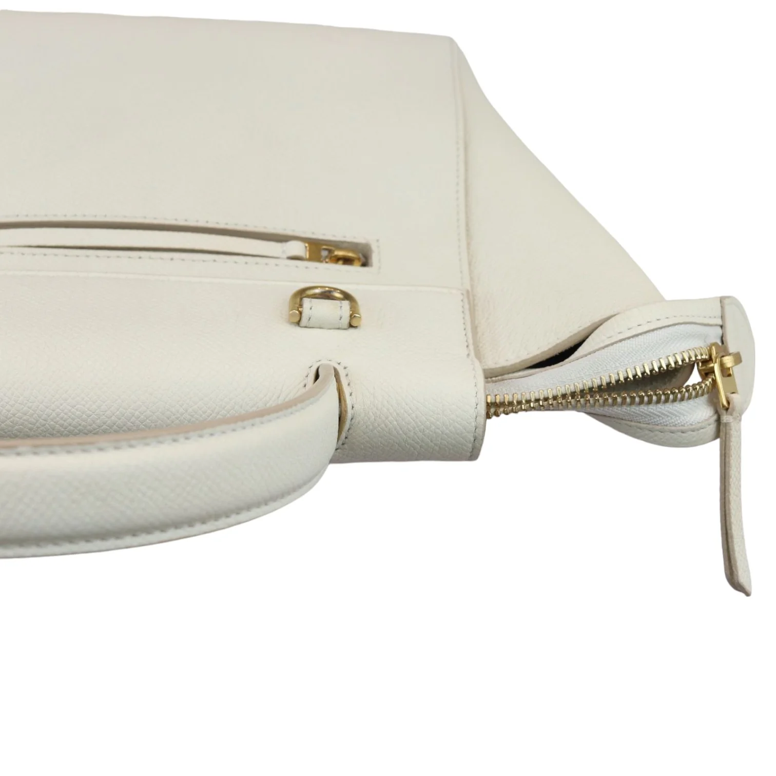 Belt Bag Mini Grained Calfskin White GHW - Image 24