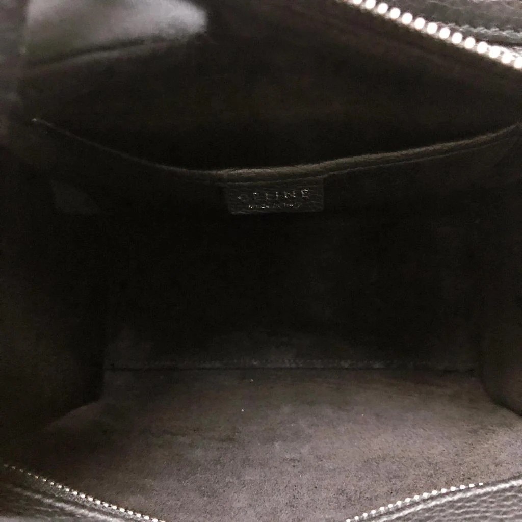 Drummed Leather Nano Luggage Tote Black - Image 25