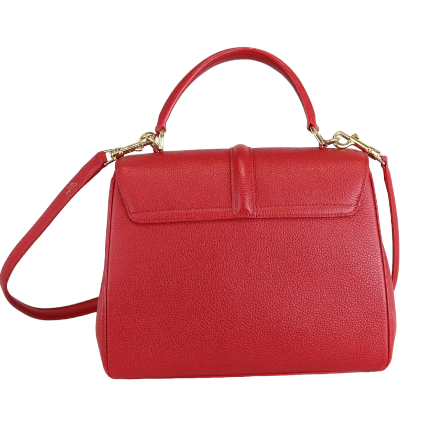 Grained Calfskin Small 16 Top Handle Red GHW - Image 3