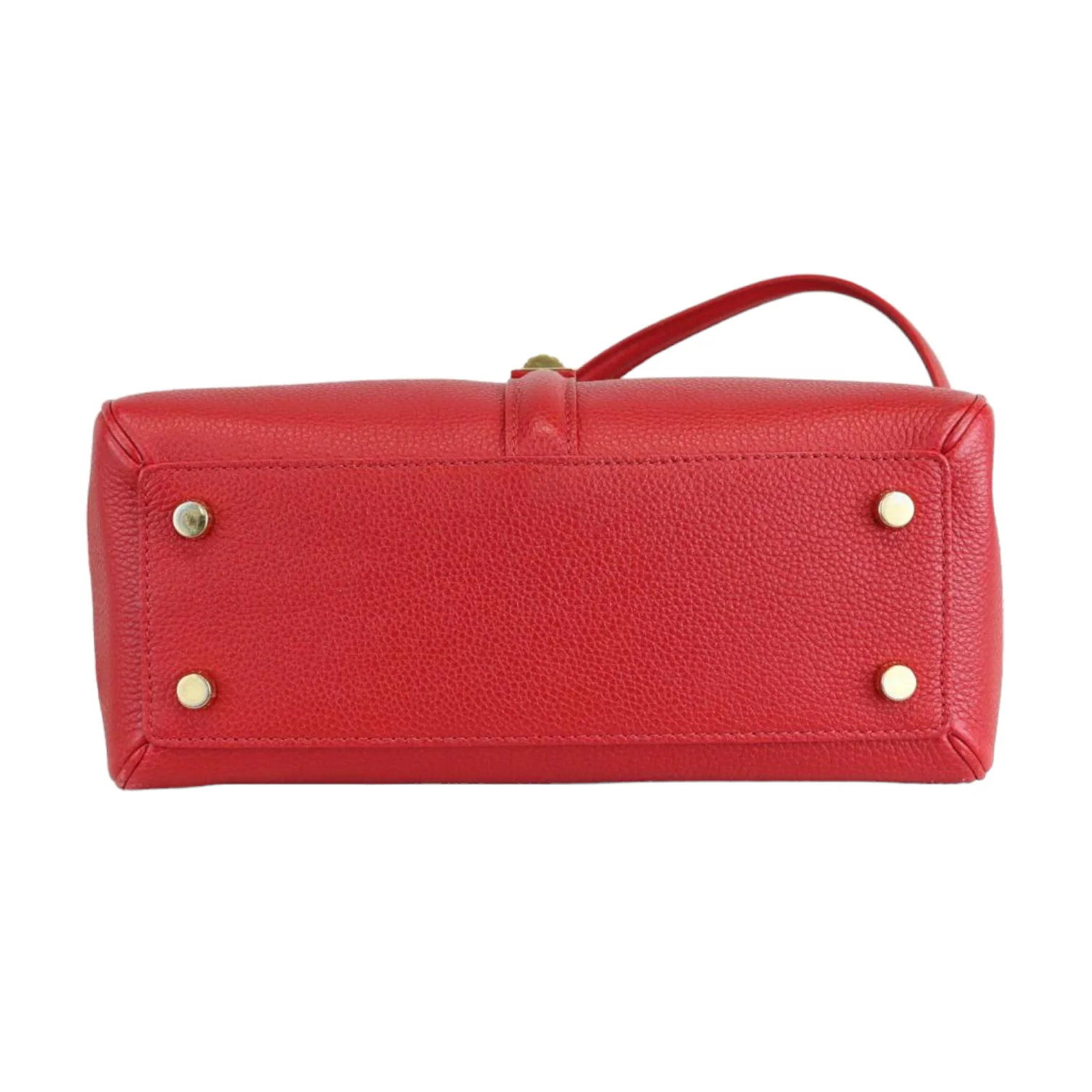 Grained Calfskin Small 16 Top Handle Red GHW - Image 4
