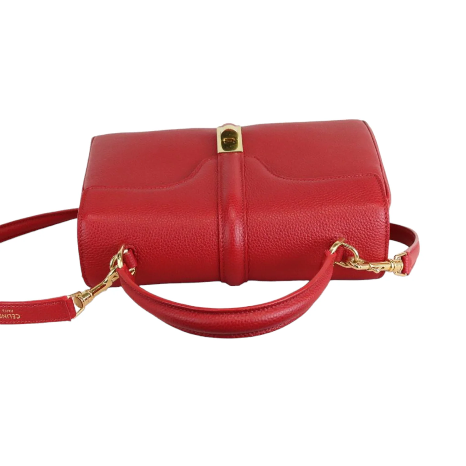 Grained Calfskin Small 16 Top Handle Red GHW - Image 7