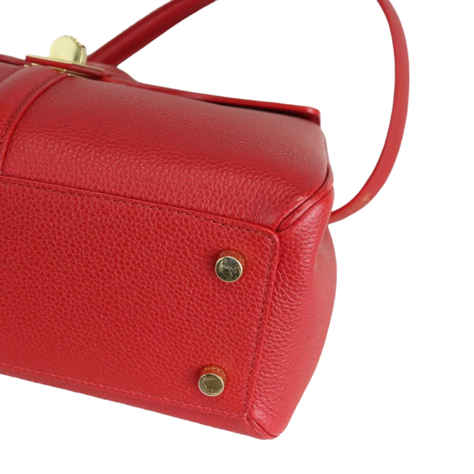 Grained Calfskin Small 16 Top Handle Red GHW - Image 8