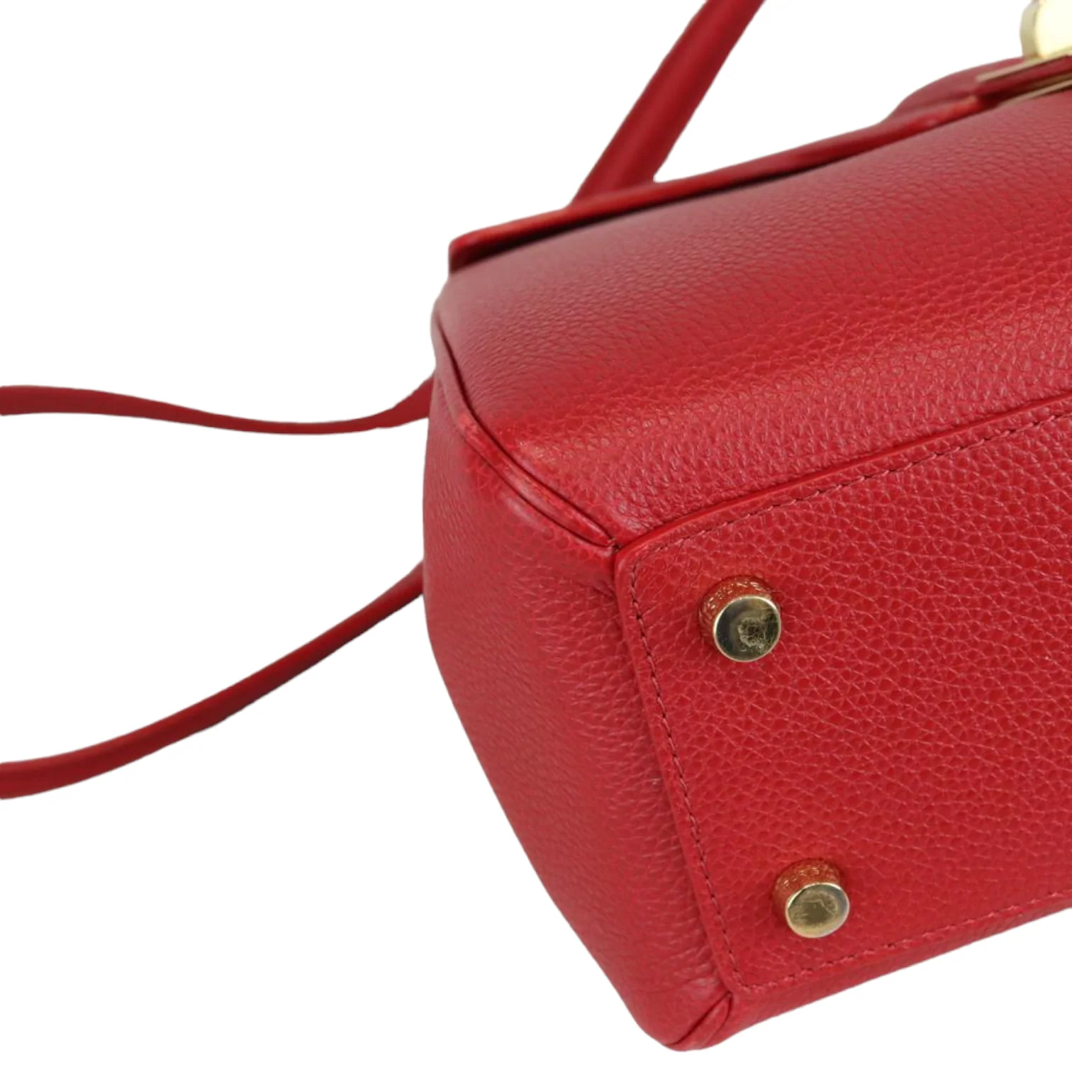 Grained Calfskin Small 16 Top Handle Red GHW - Image 9