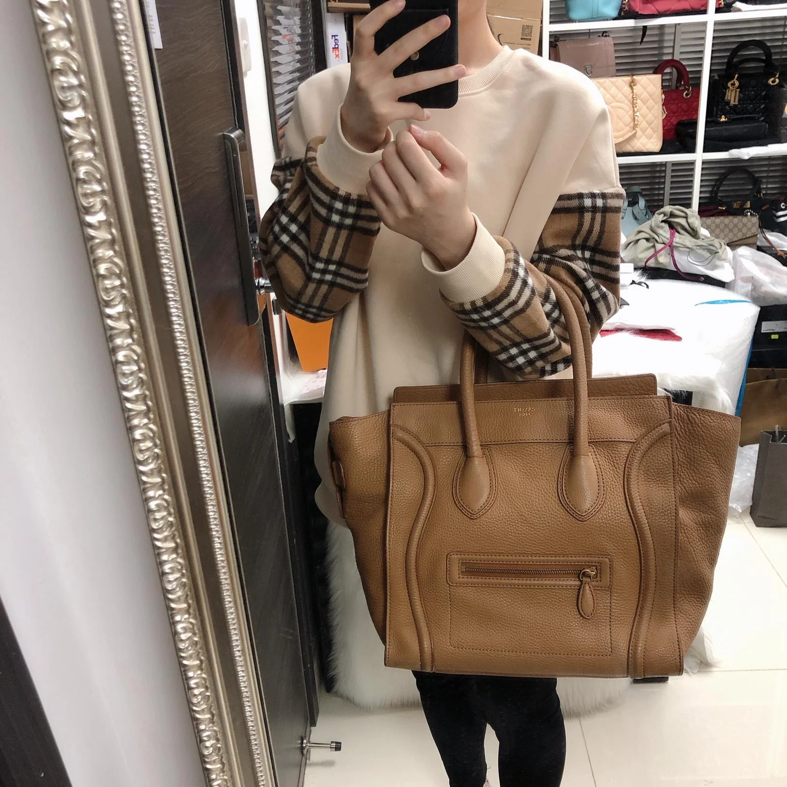 Mini Luggage In Camel - Image 18