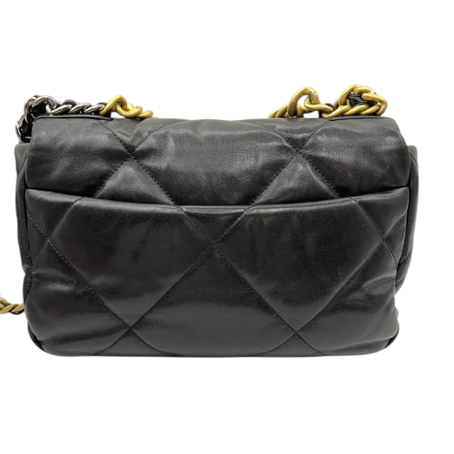 19 Flap Small Goatskin Quilted Black MHW - Image 3