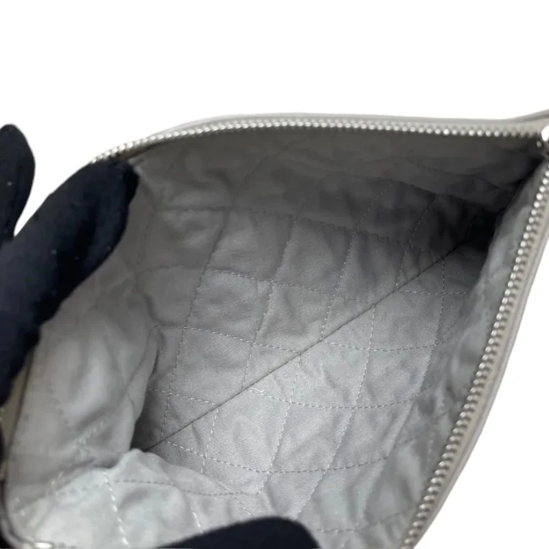 22 Small Shiny Calfskin Quilted Grey SHW - Image 29