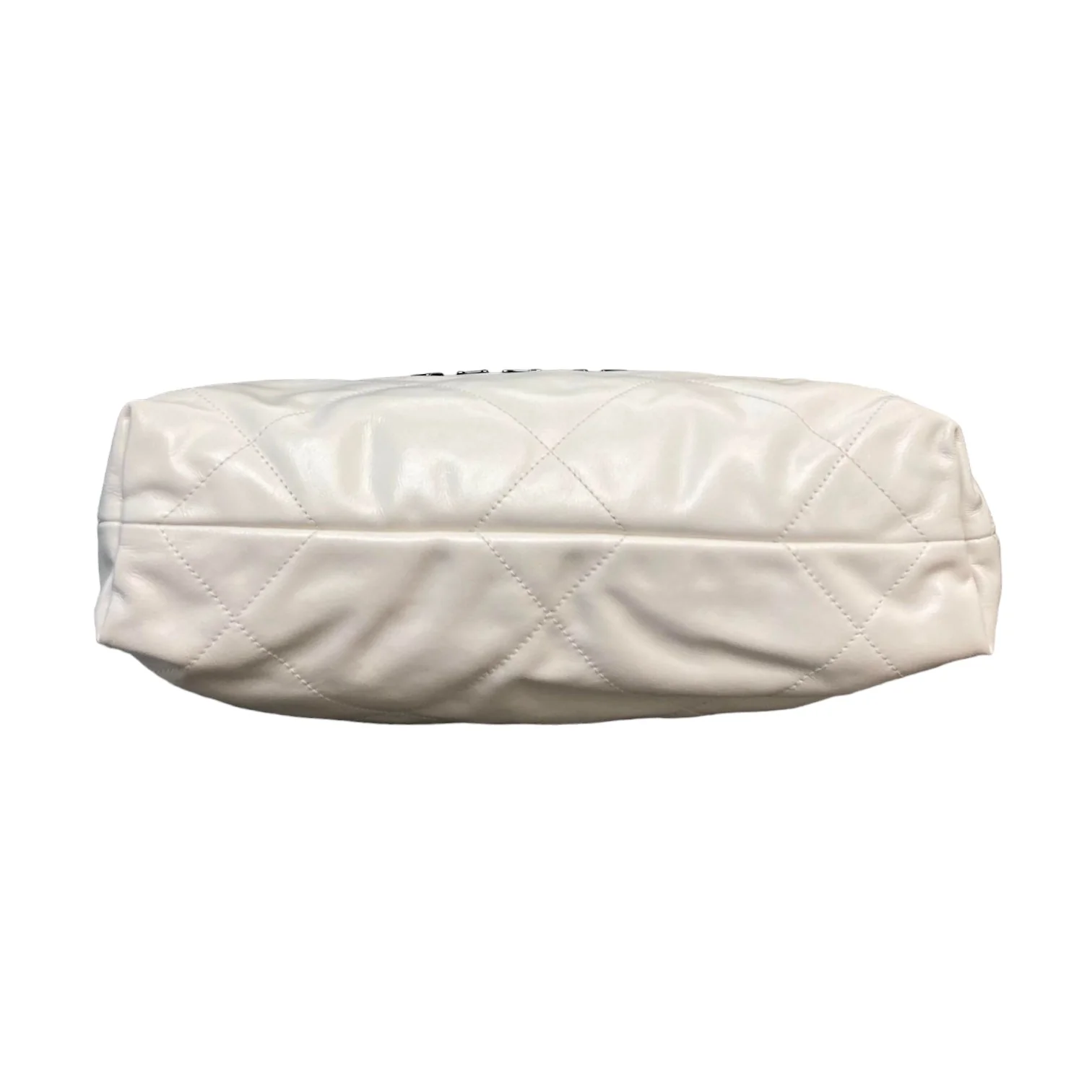 22 Small Shiny Calfskin Quilted White GHW - Image 7