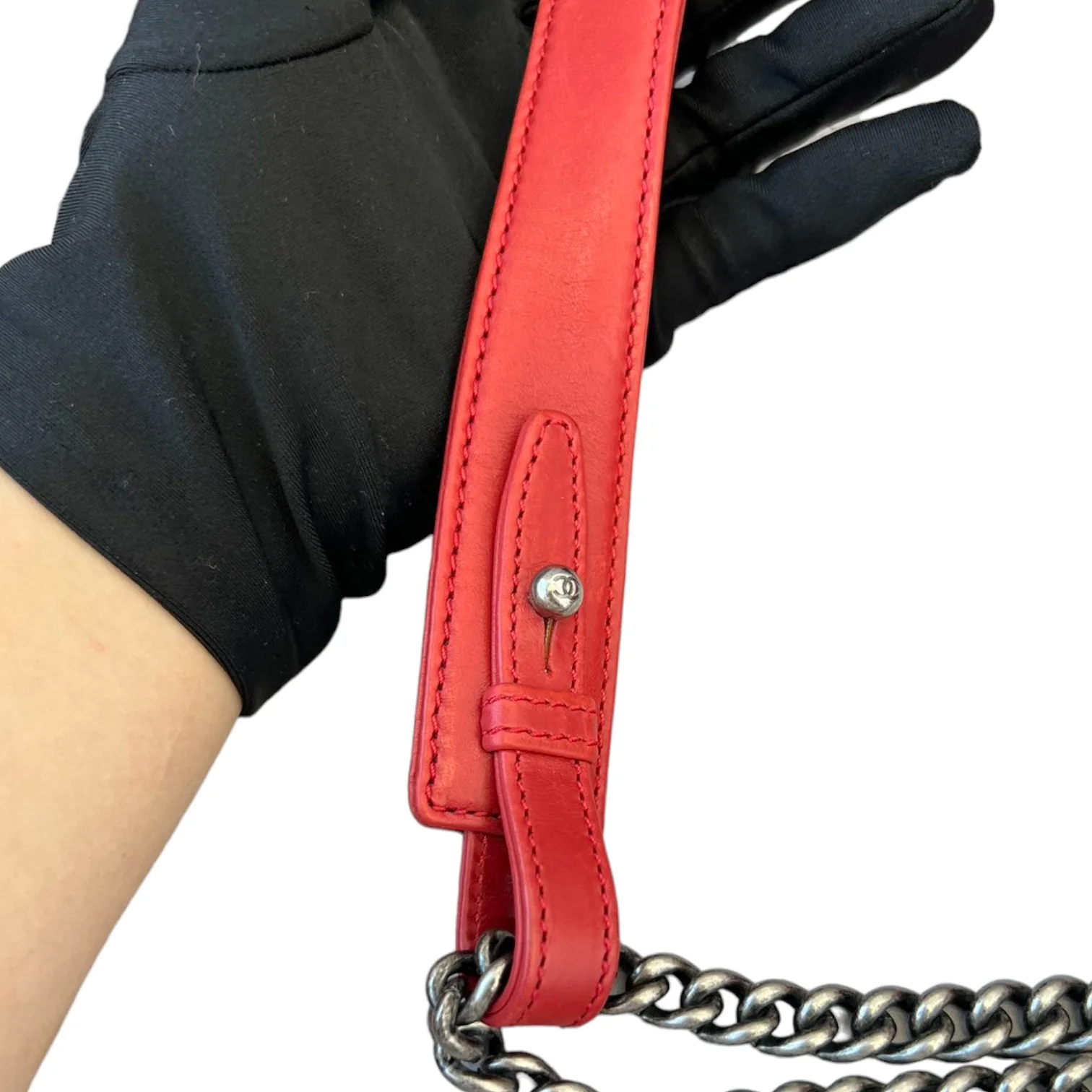 2.55 Reissue 227 Flap Aged Calfskin Embossed Logo Quilted Red RHW - Image 12