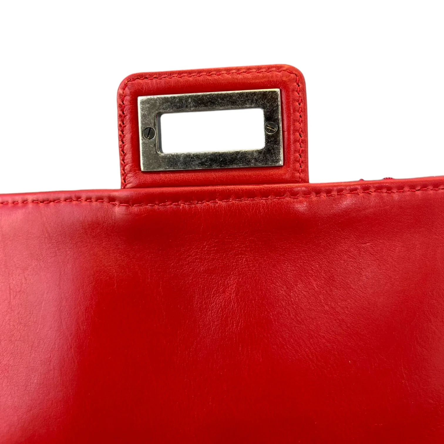 2.55 Reissue 227 Flap Aged Calfskin Embossed Logo Quilted Red RHW - Image 16