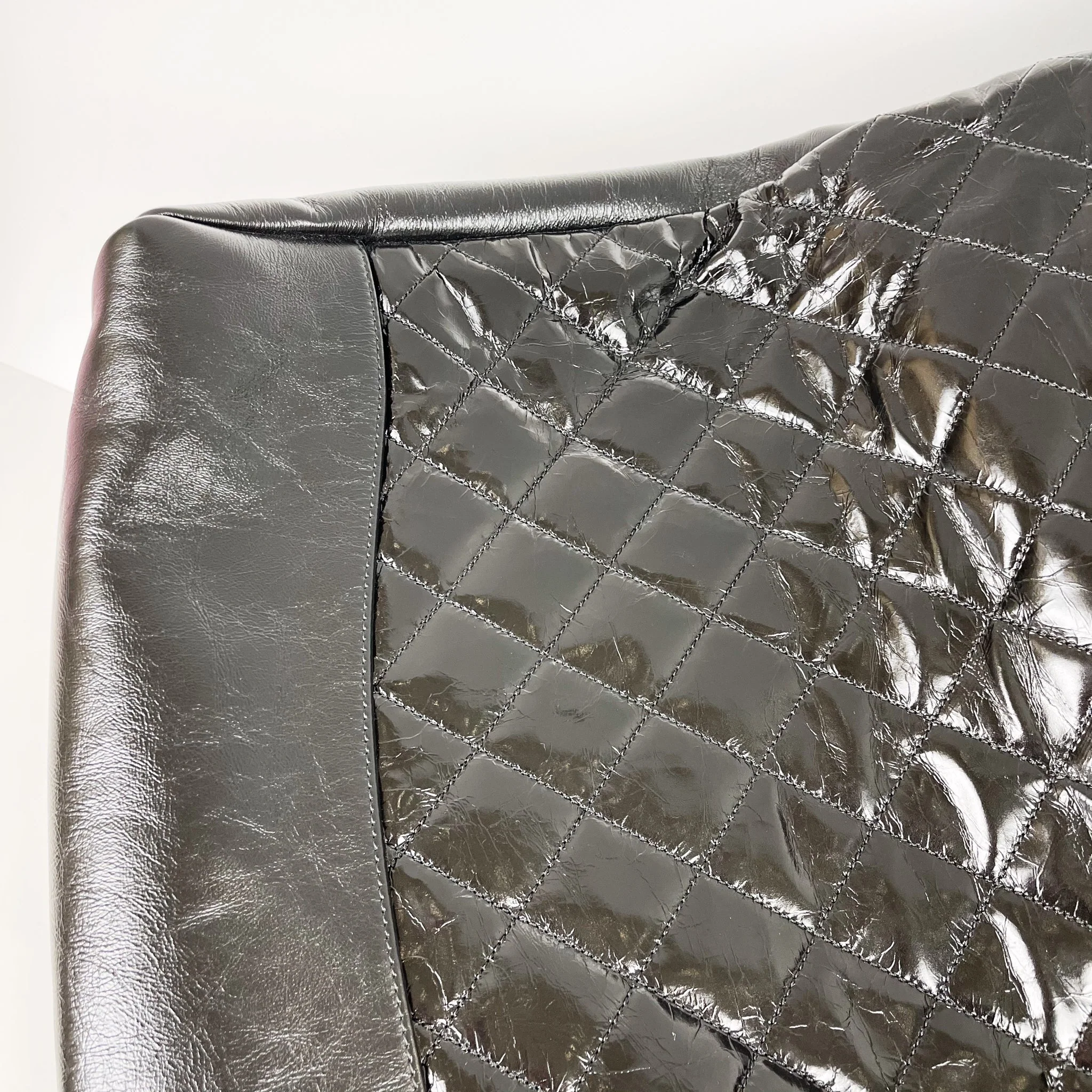 31 Shopping Bag  Crumpled Calfskin Large Black - Image 8