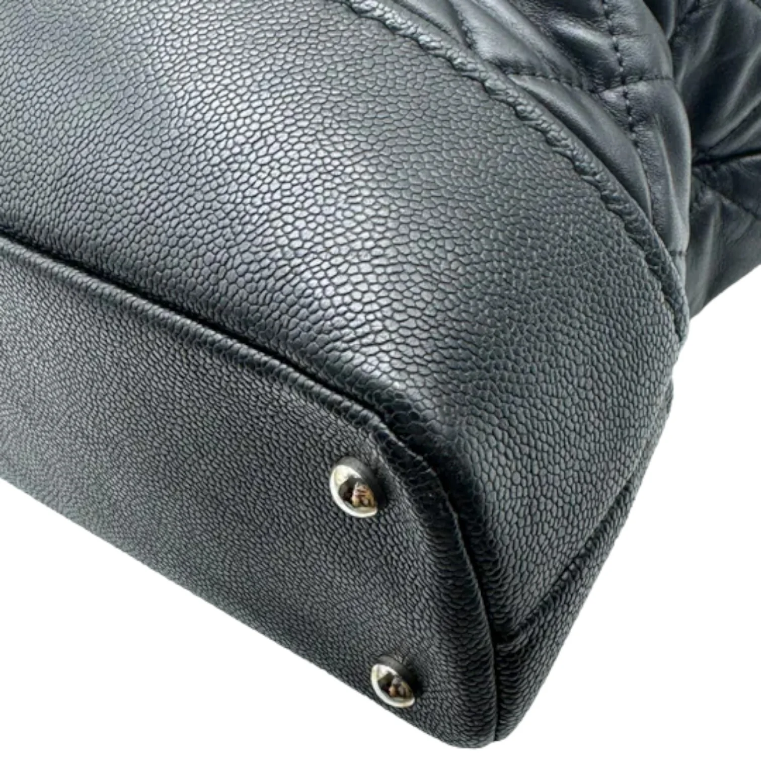 Bi Coco Large Shopper Tote Lambskin Caviar Quilted Black SHW - Image 10