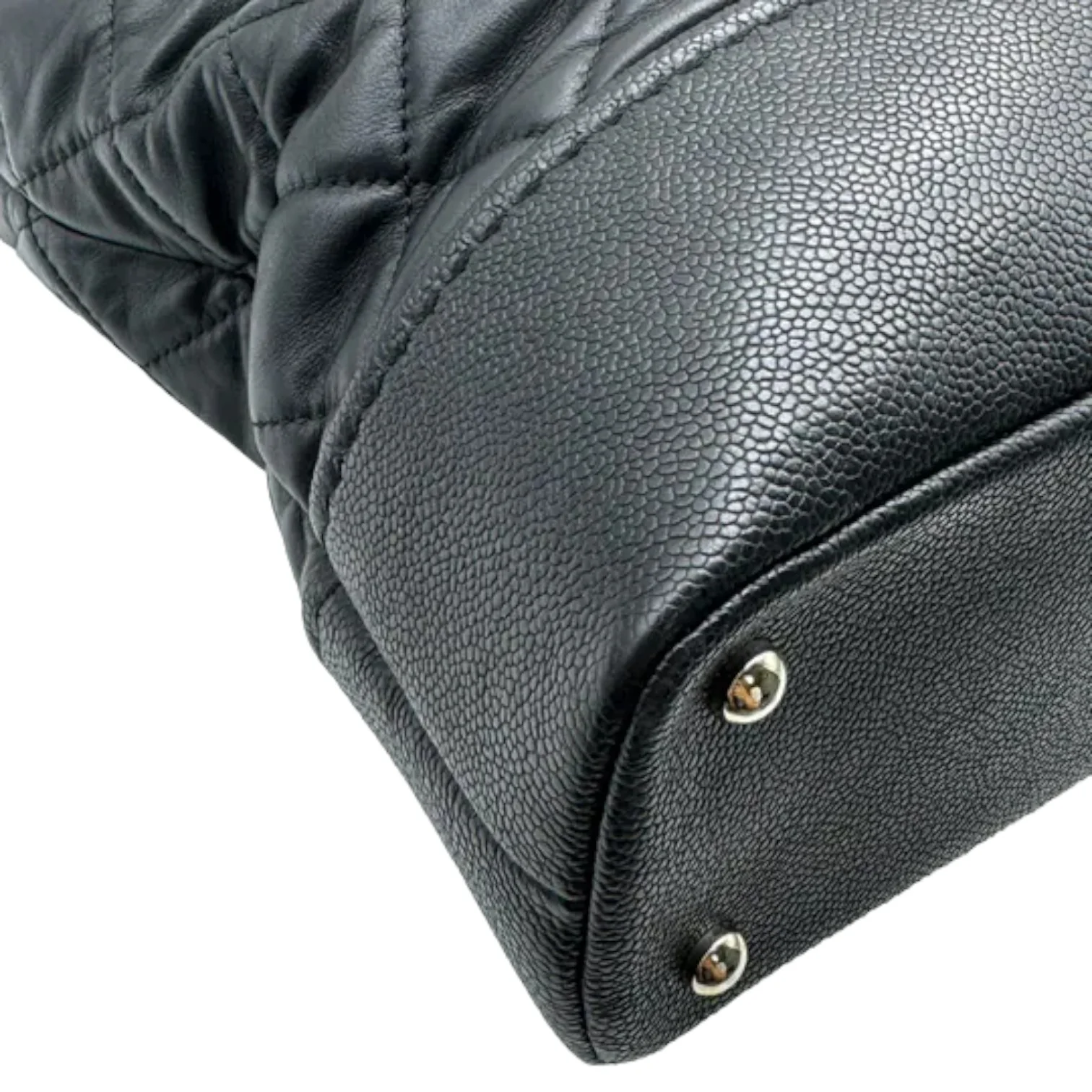 Bi Coco Large Shopper Tote Lambskin Caviar Quilted Black SHW - Image 11