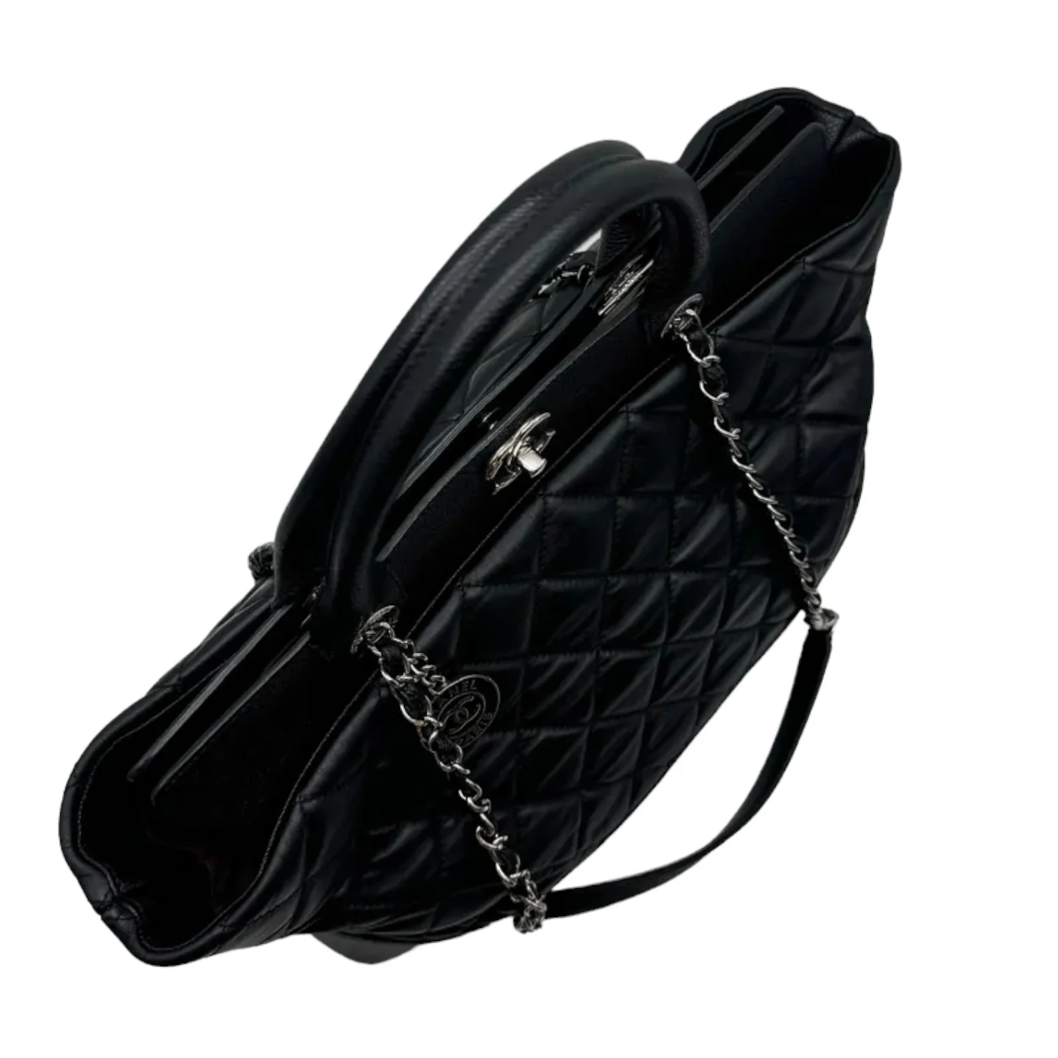 Bi Coco Large Shopper Tote Lambskin Caviar Quilted Black SHW - Image 12