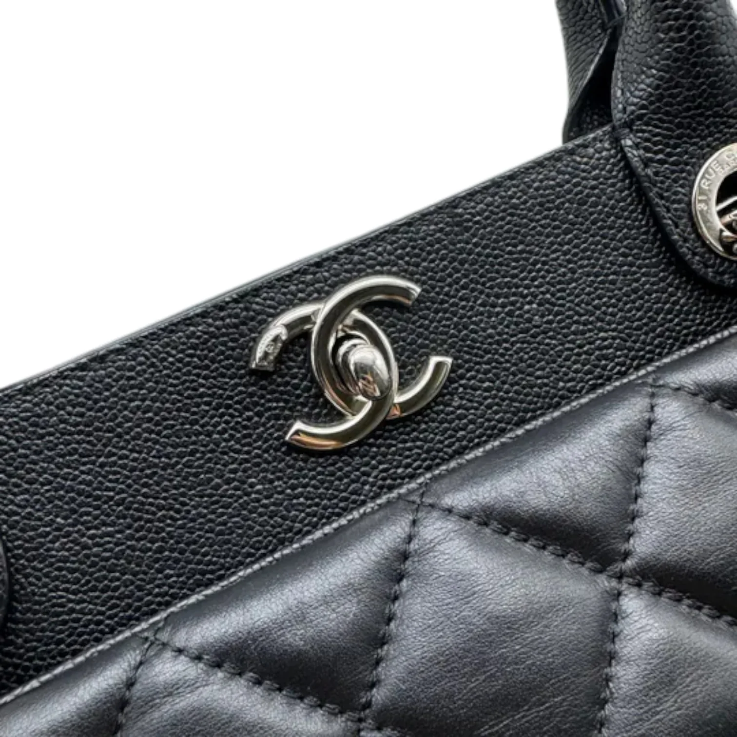 Bi Coco Large Shopper Tote Lambskin Caviar Quilted Black SHW - Image 17
