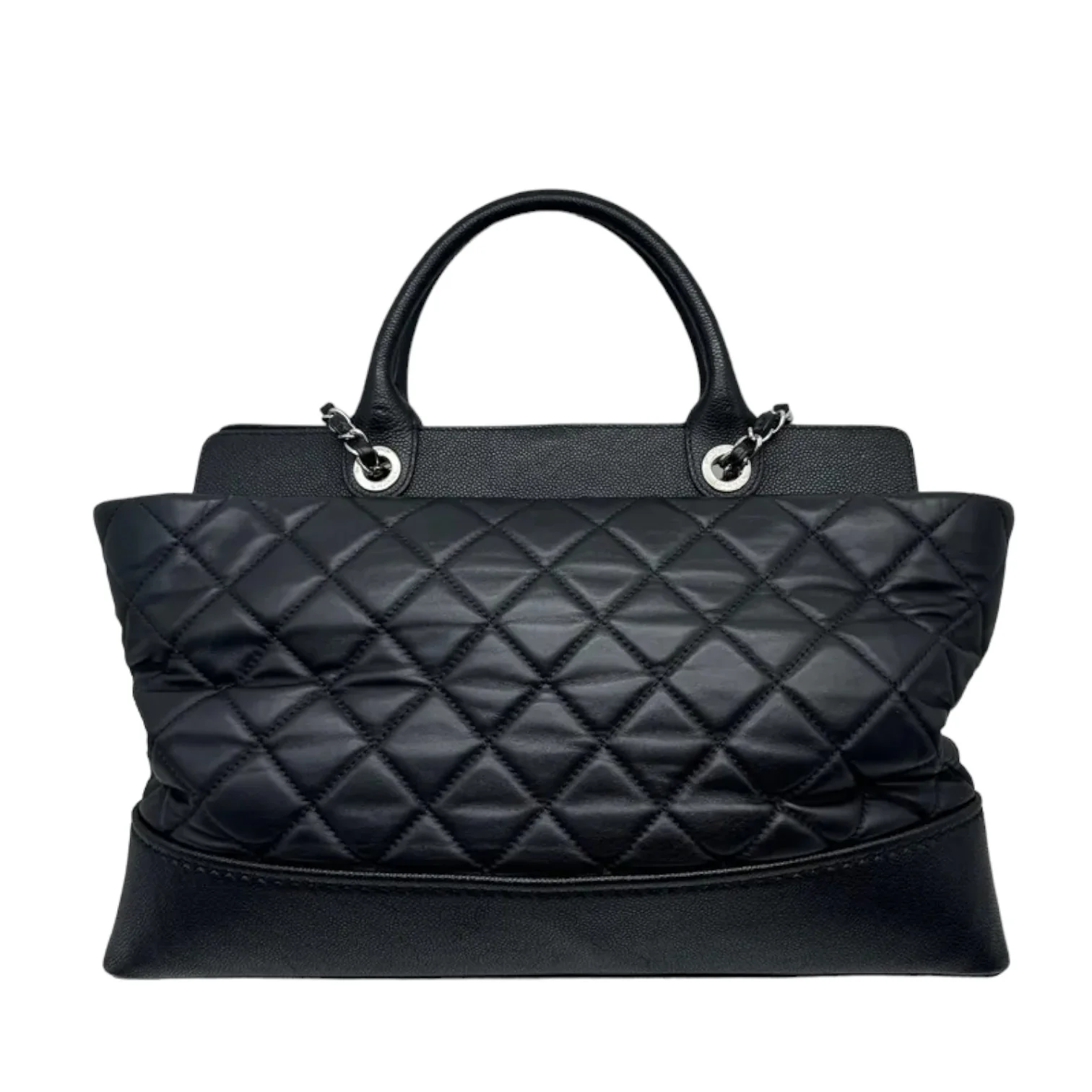Bi Coco Large Shopper Tote Lambskin Caviar Quilted Black SHW - Image 2