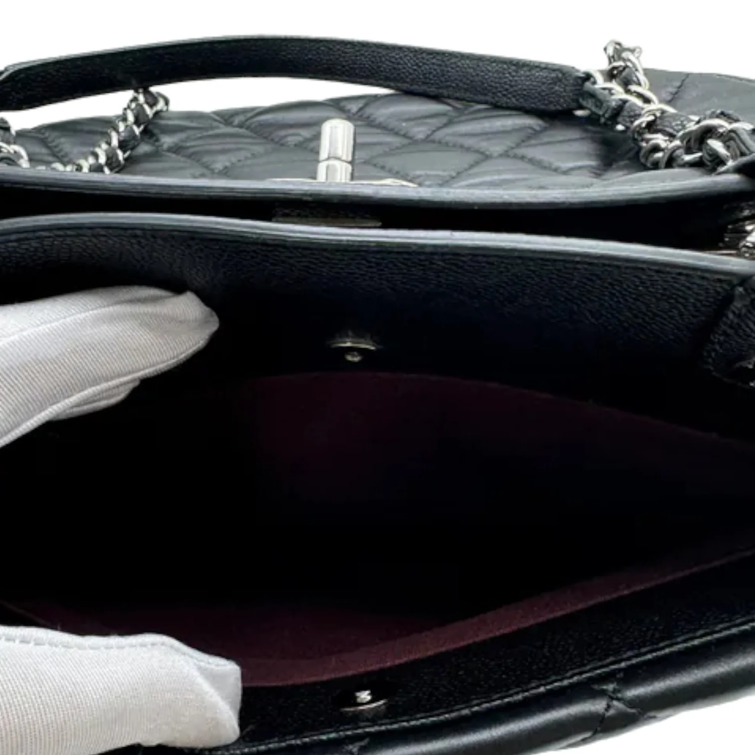 Bi Coco Large Shopper Tote Lambskin Caviar Quilted Black SHW - Image 23