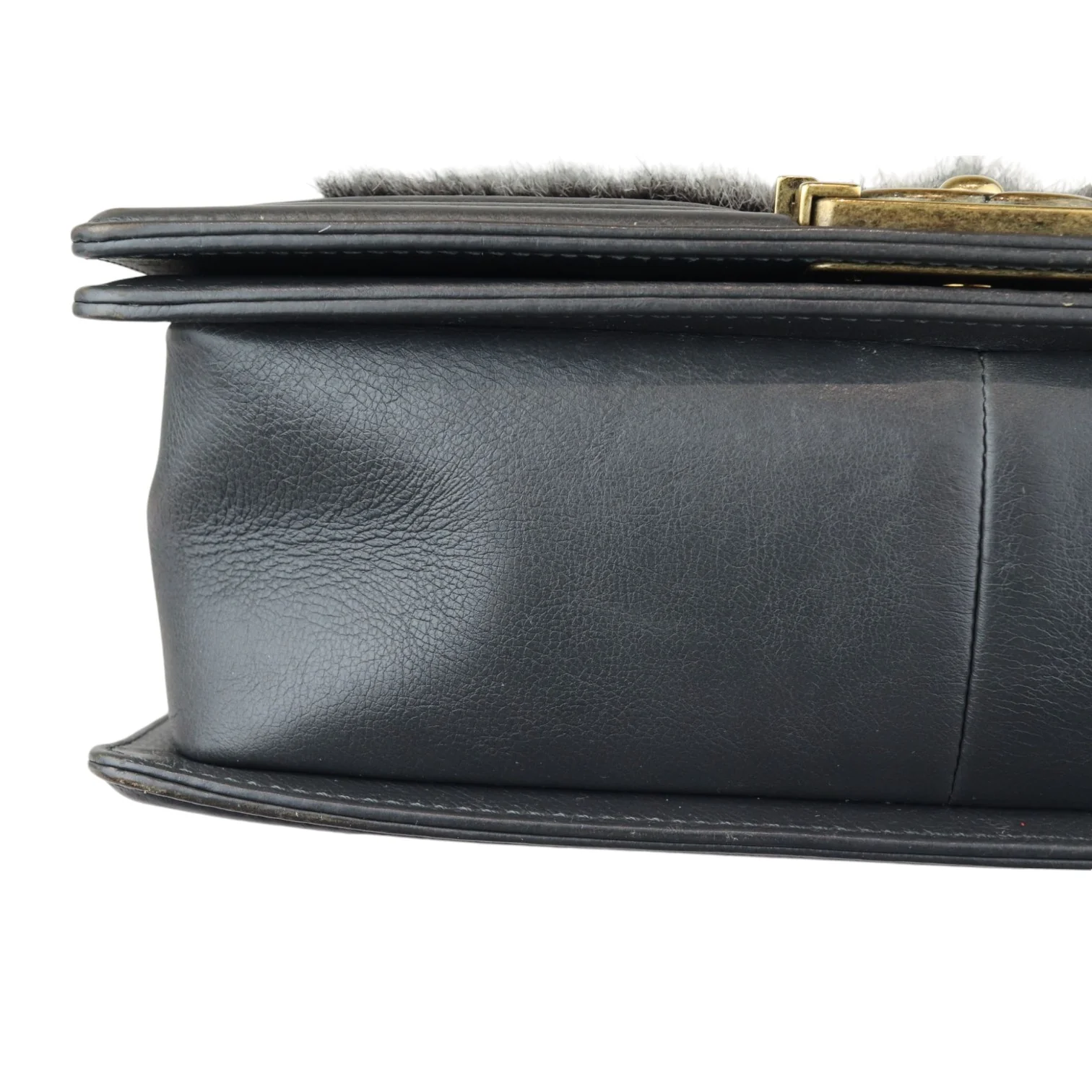Boy Flap Medium Goat Hair Calfskin Grey GHW - Image 11