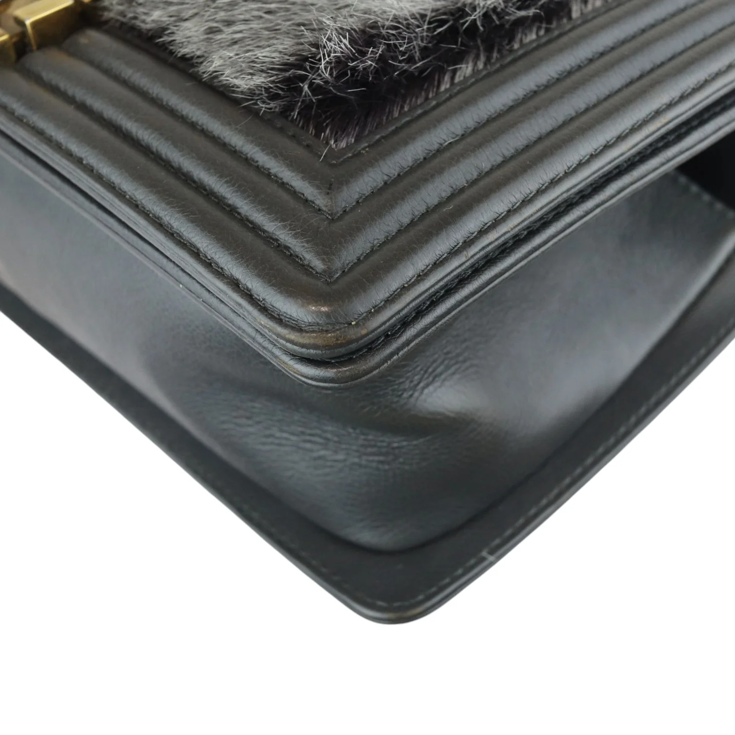 Boy Flap Medium Goat Hair Calfskin Grey GHW - Image 8