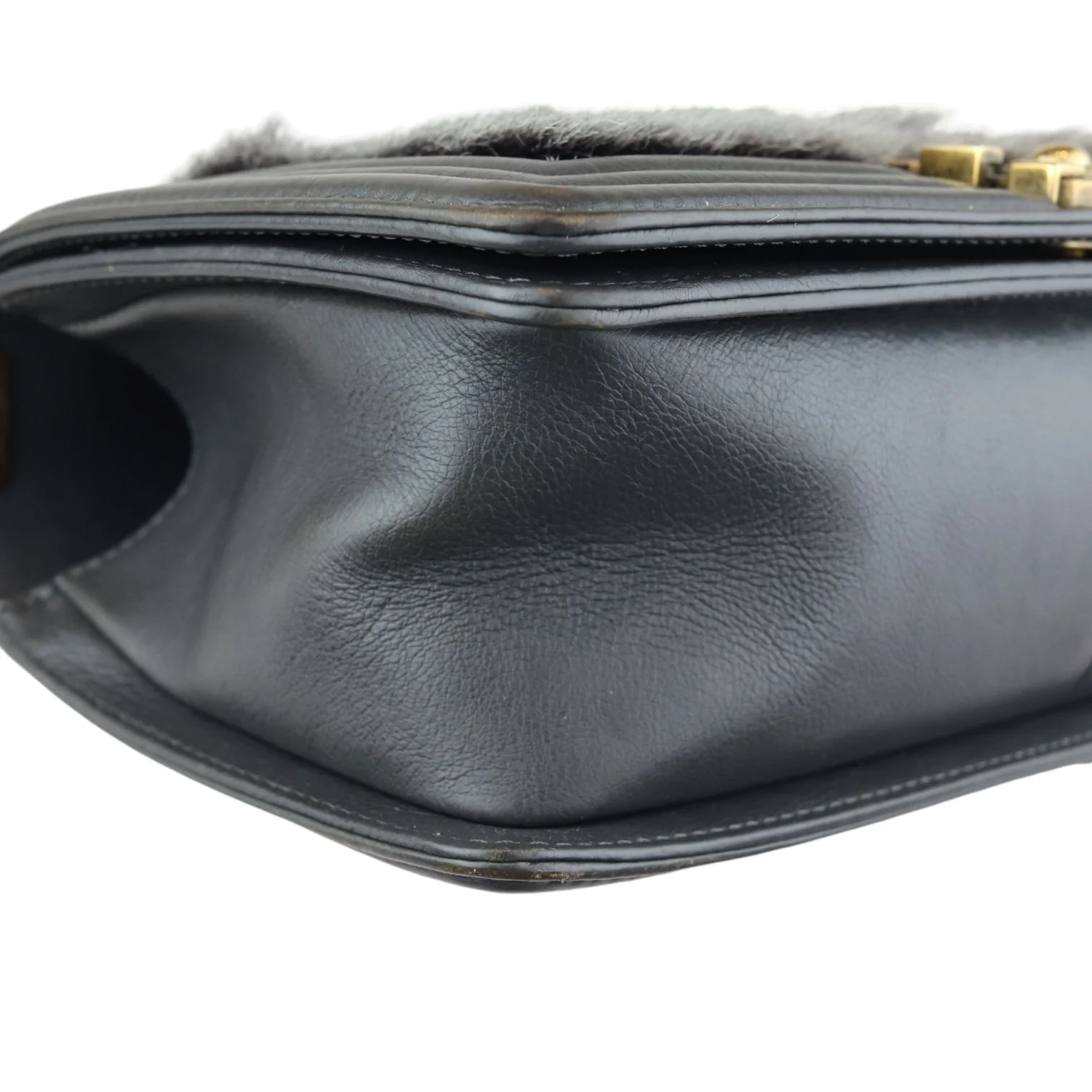 Boy Flap Medium Goat Hair Calfskin Grey GHW - Image 9