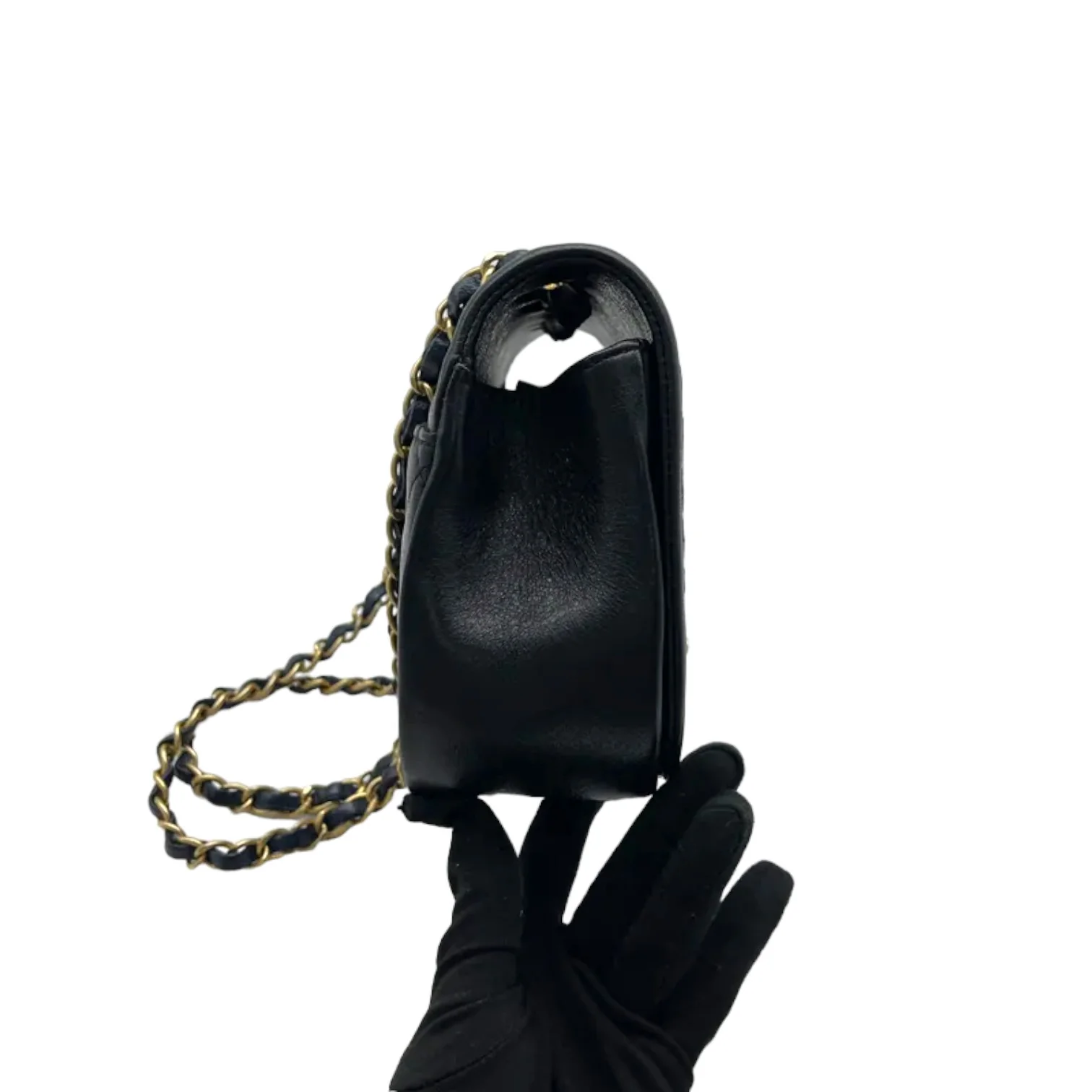 Braided Flap Lambskin Quilted Navy Black GHW - Image 15
