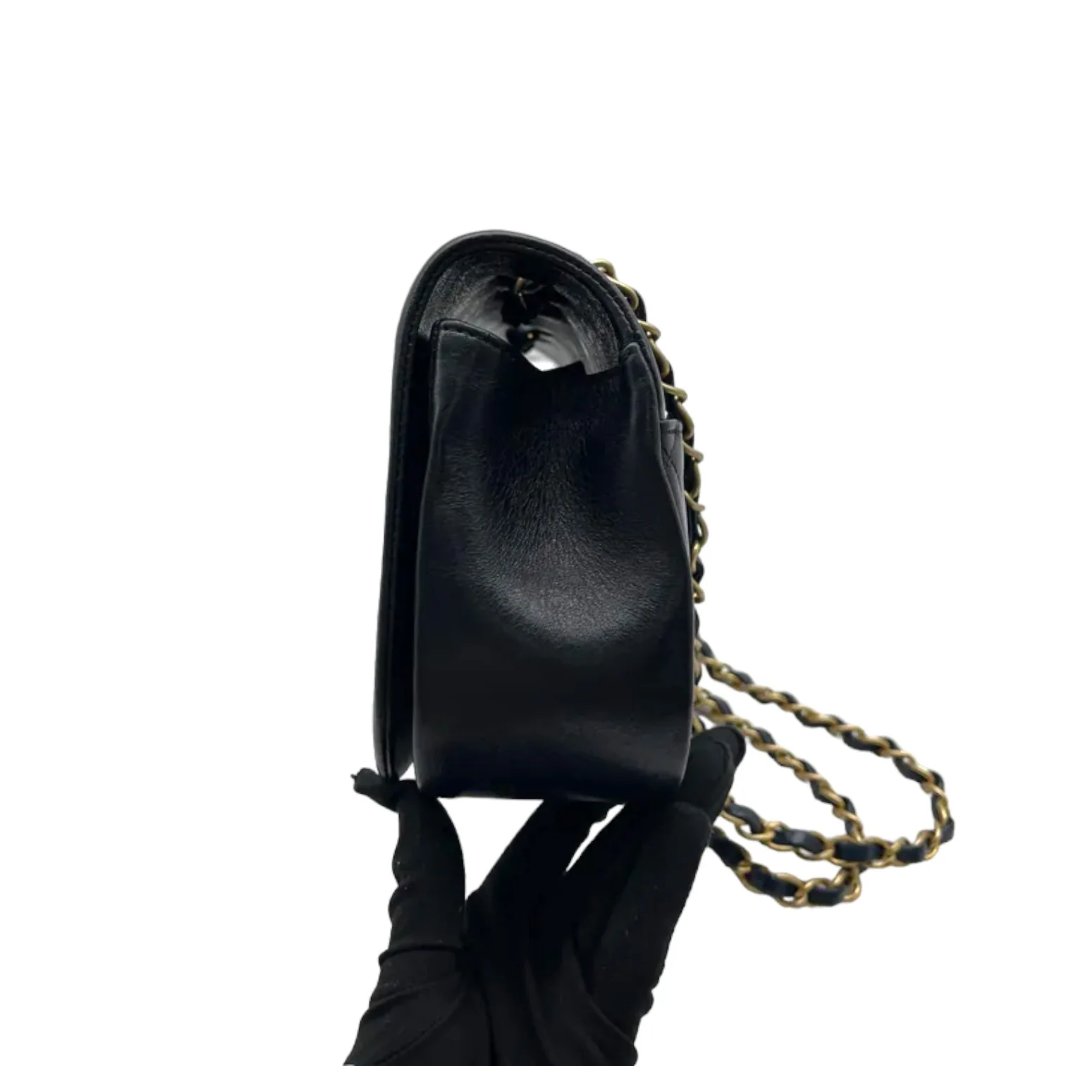 Braided Flap Lambskin Quilted Navy Black GHW - Image 16