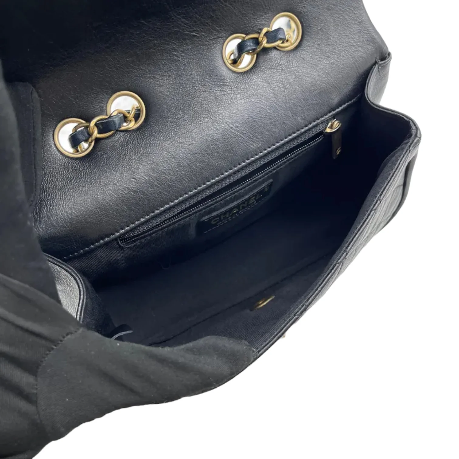 Braided Flap Lambskin Quilted Navy Black GHW - Image 28